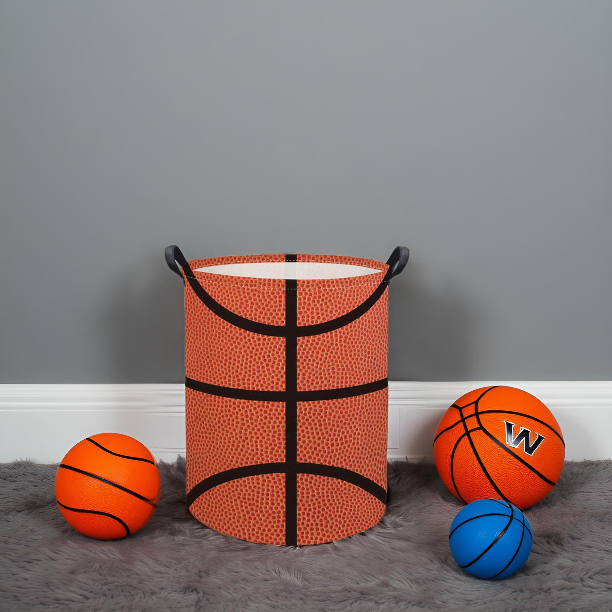 Tibaolover Basketball Kids Laundry Hamper Baby Hamper For Nursery Boys Kids Hamper Room Decor For Home(Basketball Pattern)