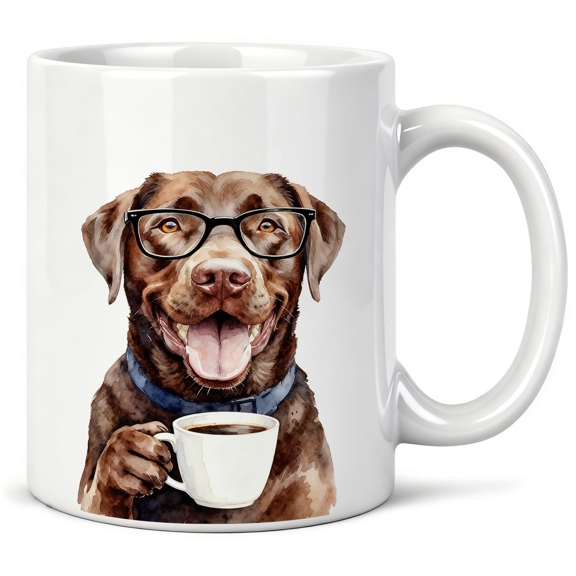 DEQSX Chocolate Lab Coffee Ceramic Mug 11 oz, Labrador Dog Gifts Cup