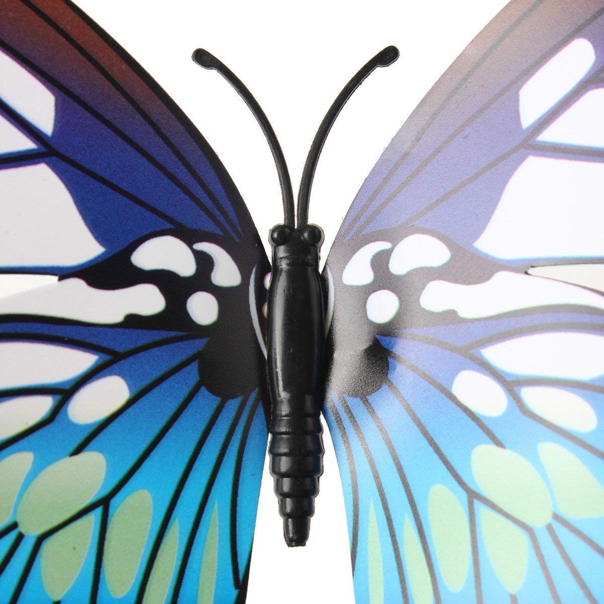 Xtore  Plastic 3D Home Build Beautiful Butterfly With Sticking Pad (Ocean Blue) -Set Of 12