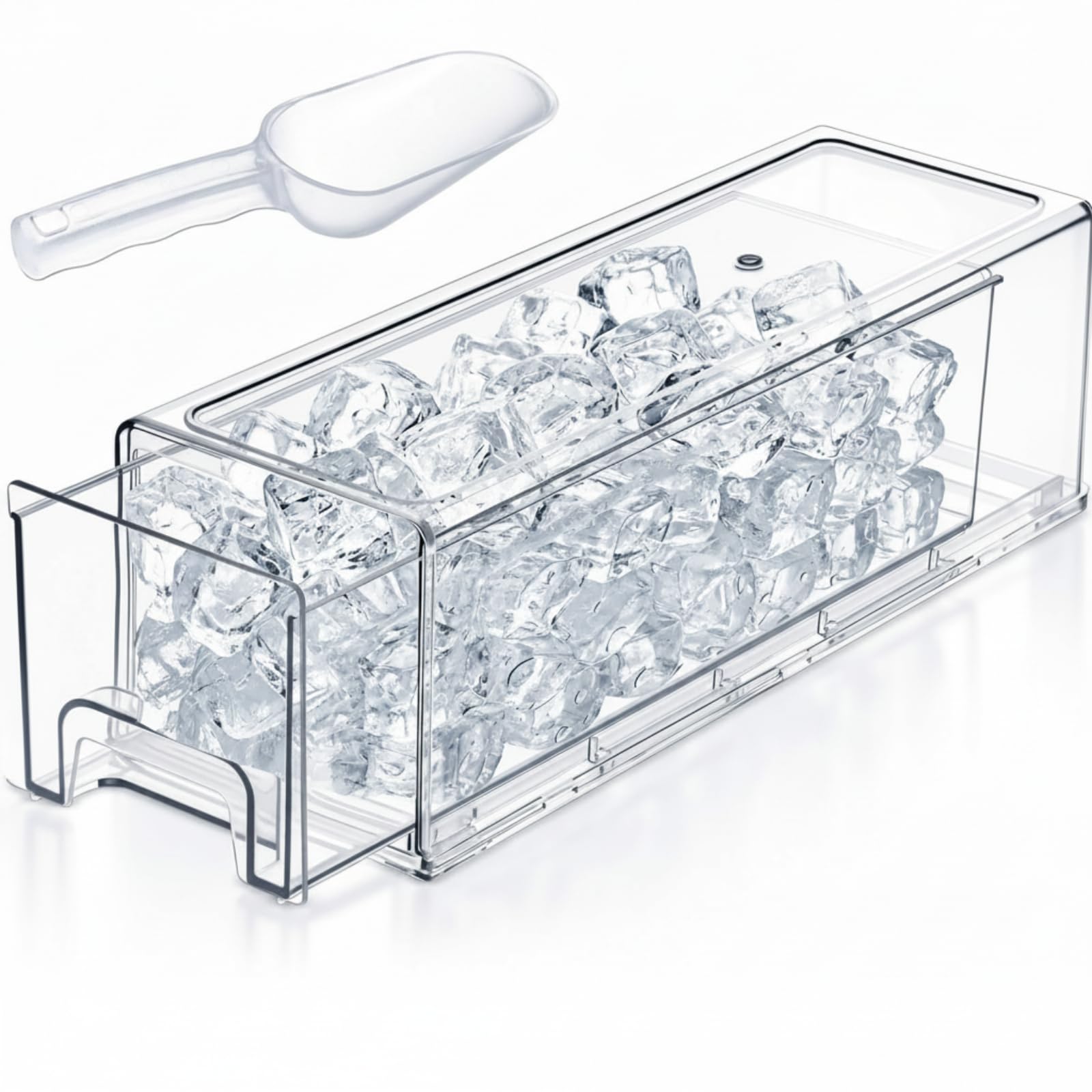 Havawish Ice Container for Freezer with Scoop, PET, Medium