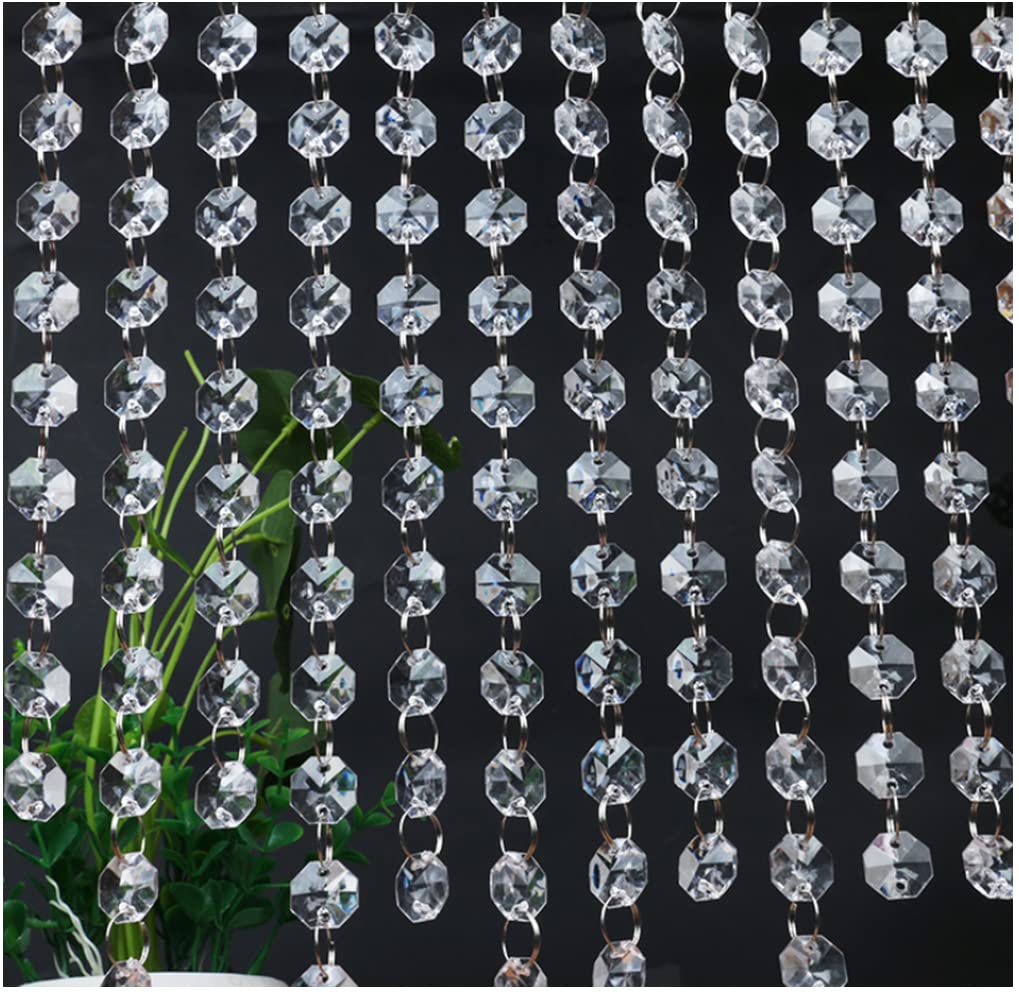 WAZHRMGHG 99FT Clear Acrylic Crystal Garland Strands Hanging Chandelier Bead Chain Ornament String Decorations for Manzanita Cen