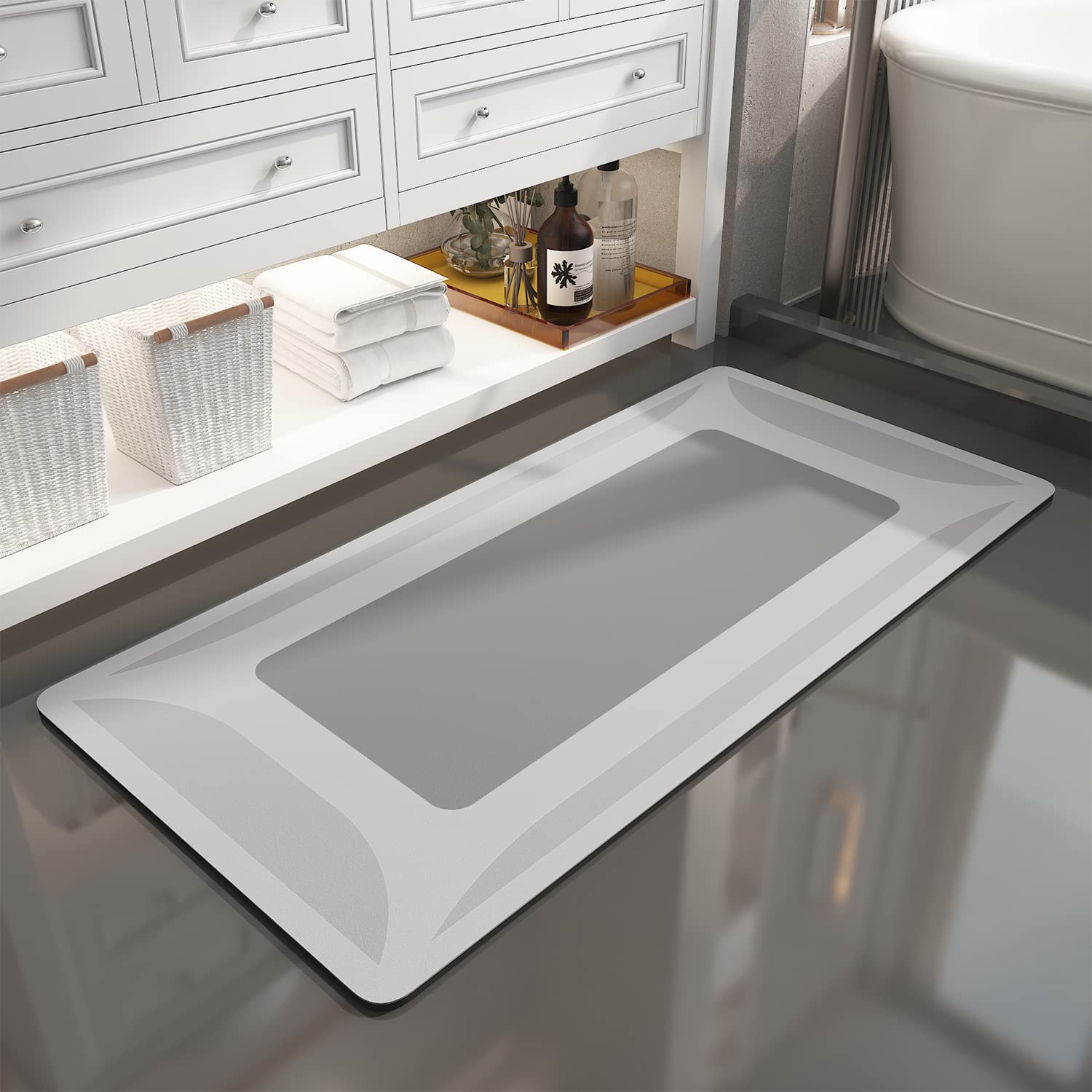 SIXHOME-Bath Mat Rug-Quick Dry Absorbent Rubber Backed Bathroom Mat Thin Bathroom Rugs Fit Under Door-Bath Mats for Floor Mat in