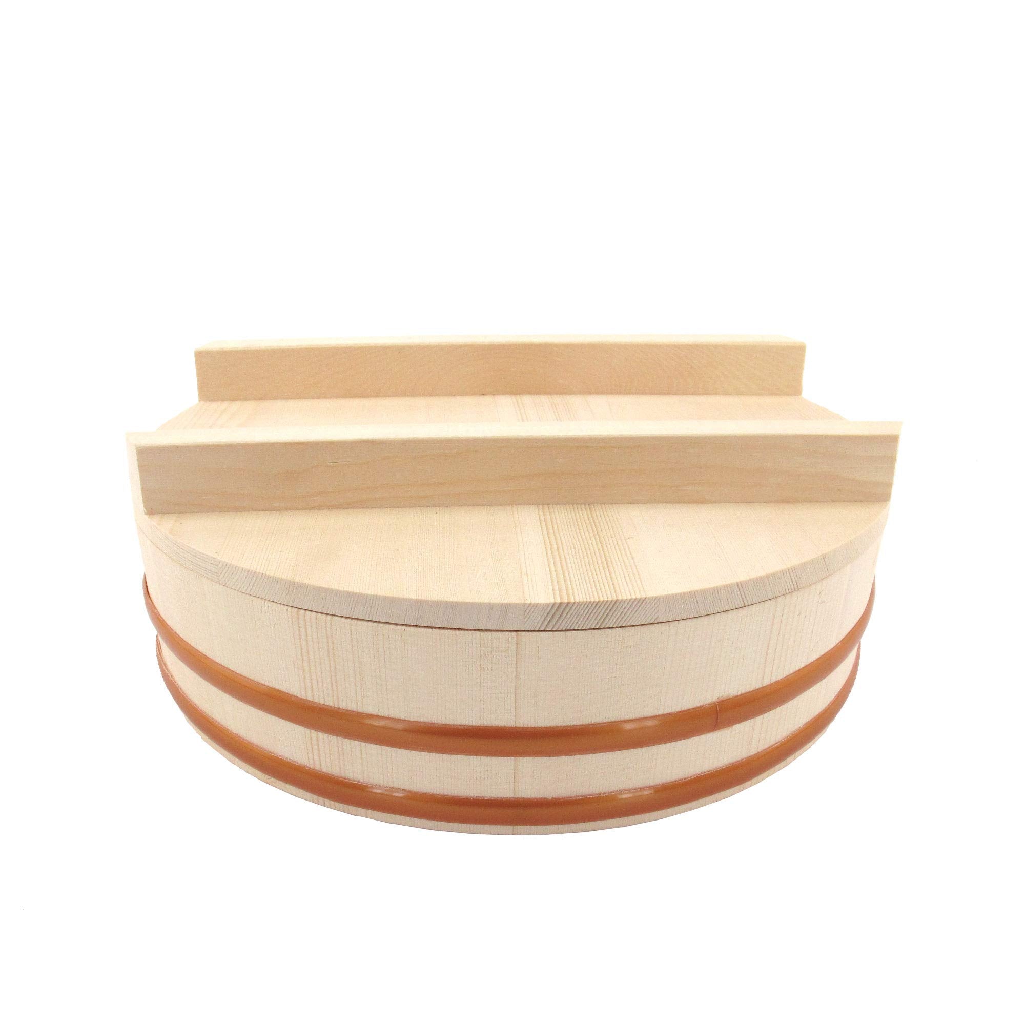 Bamboomn 13'' Hangiri Oke Sushi Rice Cooling Bowl/Tub With Lid, 19 Pieces Making Serving Accessory Kit - Large