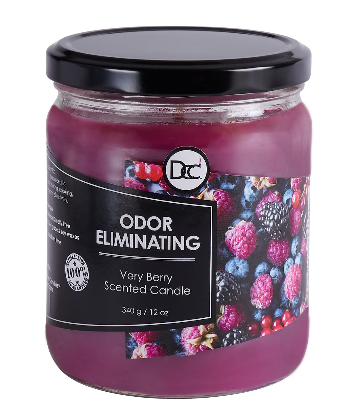 Very Berry Odor Eliminating Highly Fragranced Candle - Eliminates 95% of Pet, Smoke, Food, and Other Smells Quickly - Up to 80 H