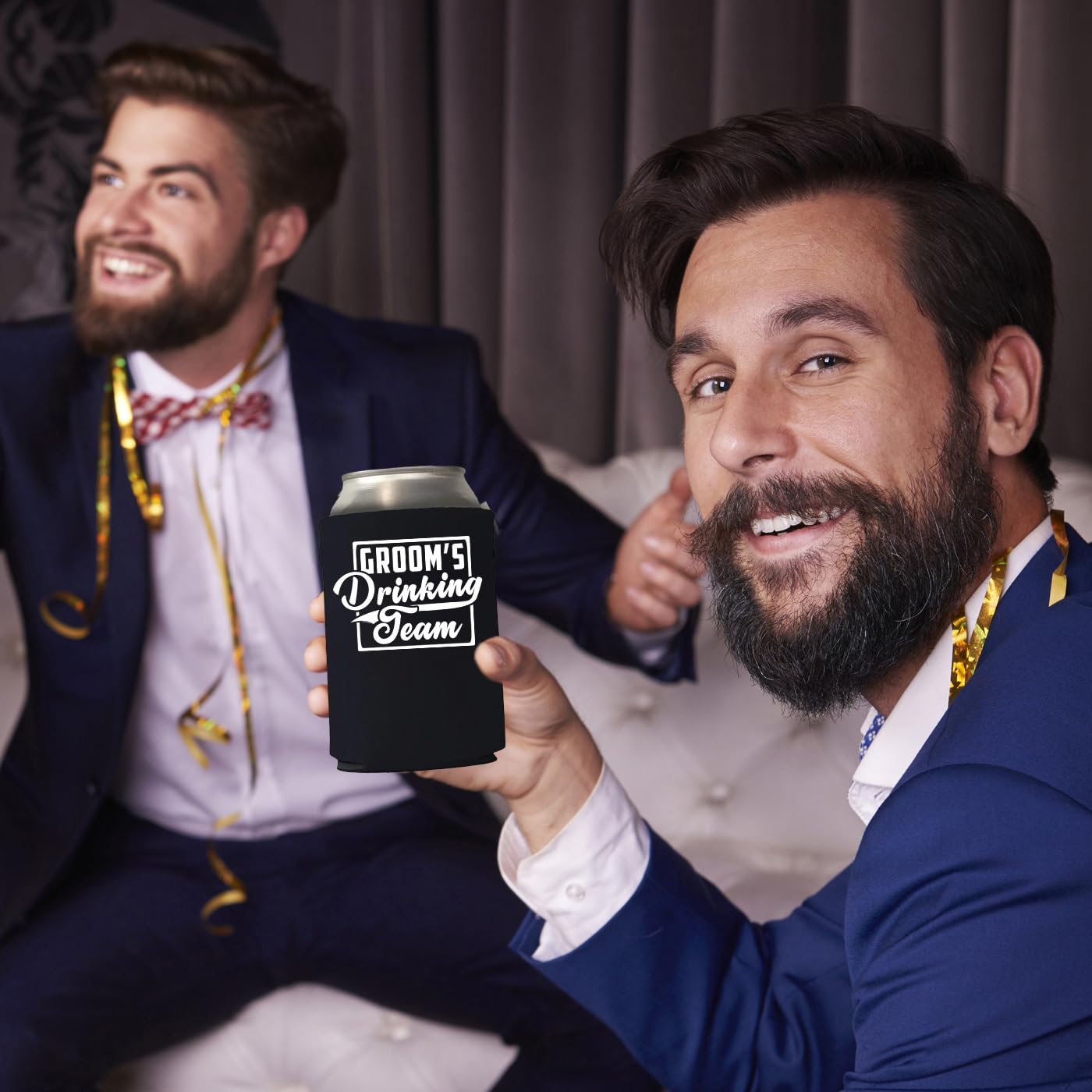 Veracco Groom And Groom'S Drinking Team Can Coolie Holder Bachelor Party Wedding Favors Gift For Groom Groomsmans Proposal (6, W