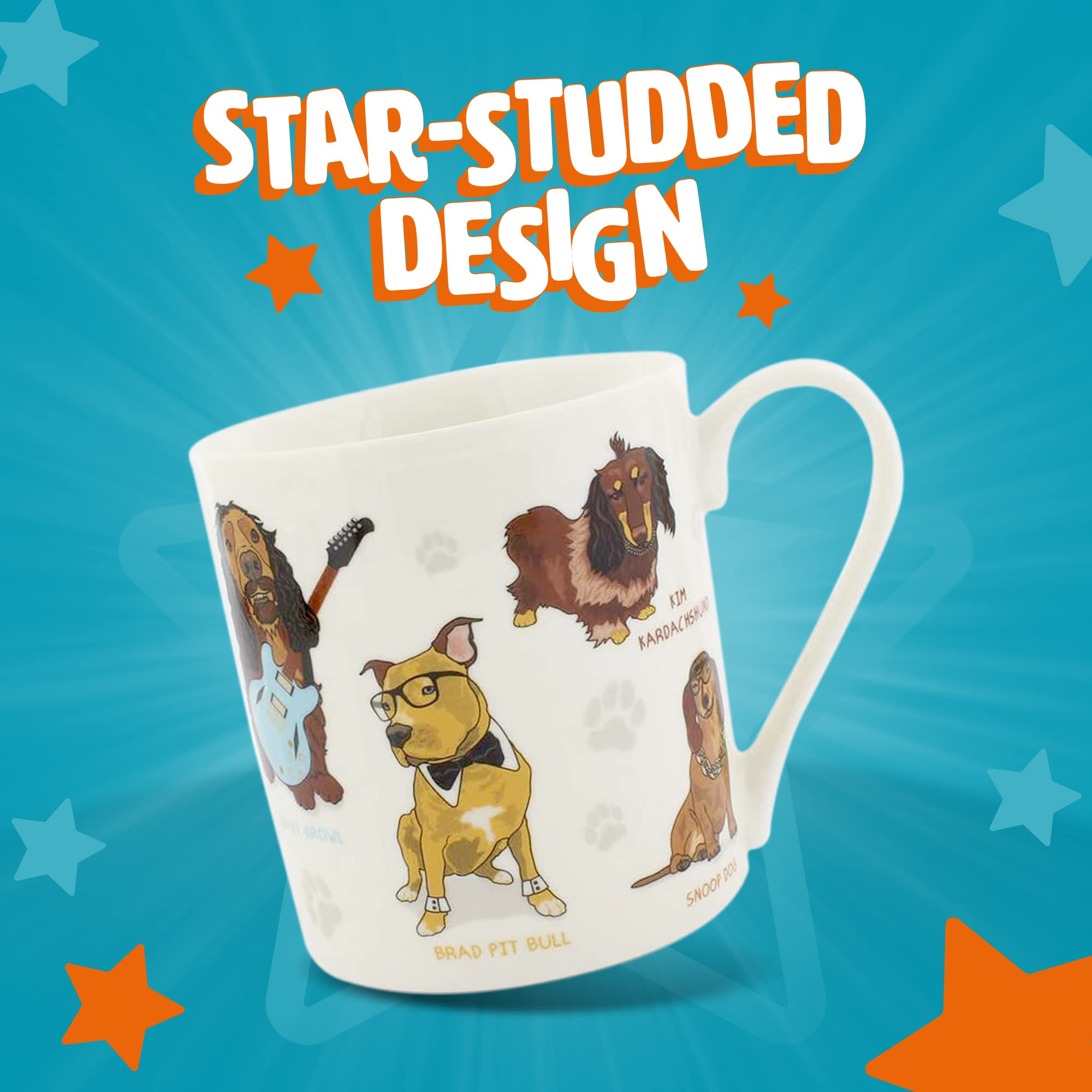 Ginger Fox Celebrity Dog Novelty Mug - Features 9 Celebrities Turned Into Dogs - Dishwasher & Microwave Safe