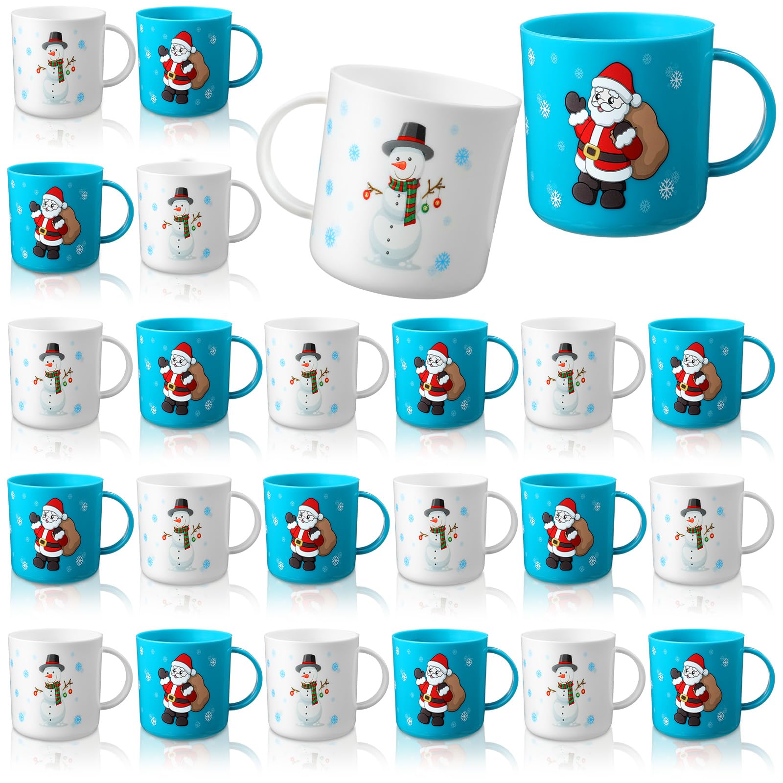 Yaomiao 24 Pcs Christmas Mugs Elegant 7 oz Holiday Party Cups Set
