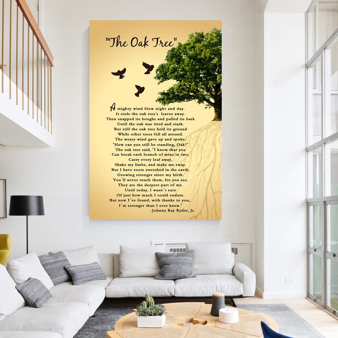 The Oak Tree Poem Wall Art, The Oak Tree Poem Canvas Print Wall Decor  Mighty Oak Tree Poem About Life  Inspirational Wall Art