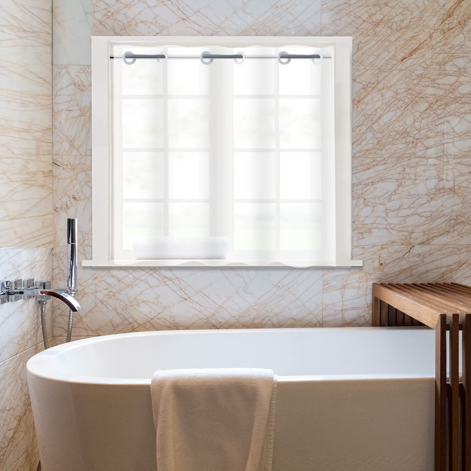 Yisure Plastic Frosted Peva Bathroom Window Curtain, No Hook Needed Narrow Short Peva Privacy Shower Curtain For Shower Room, Wi