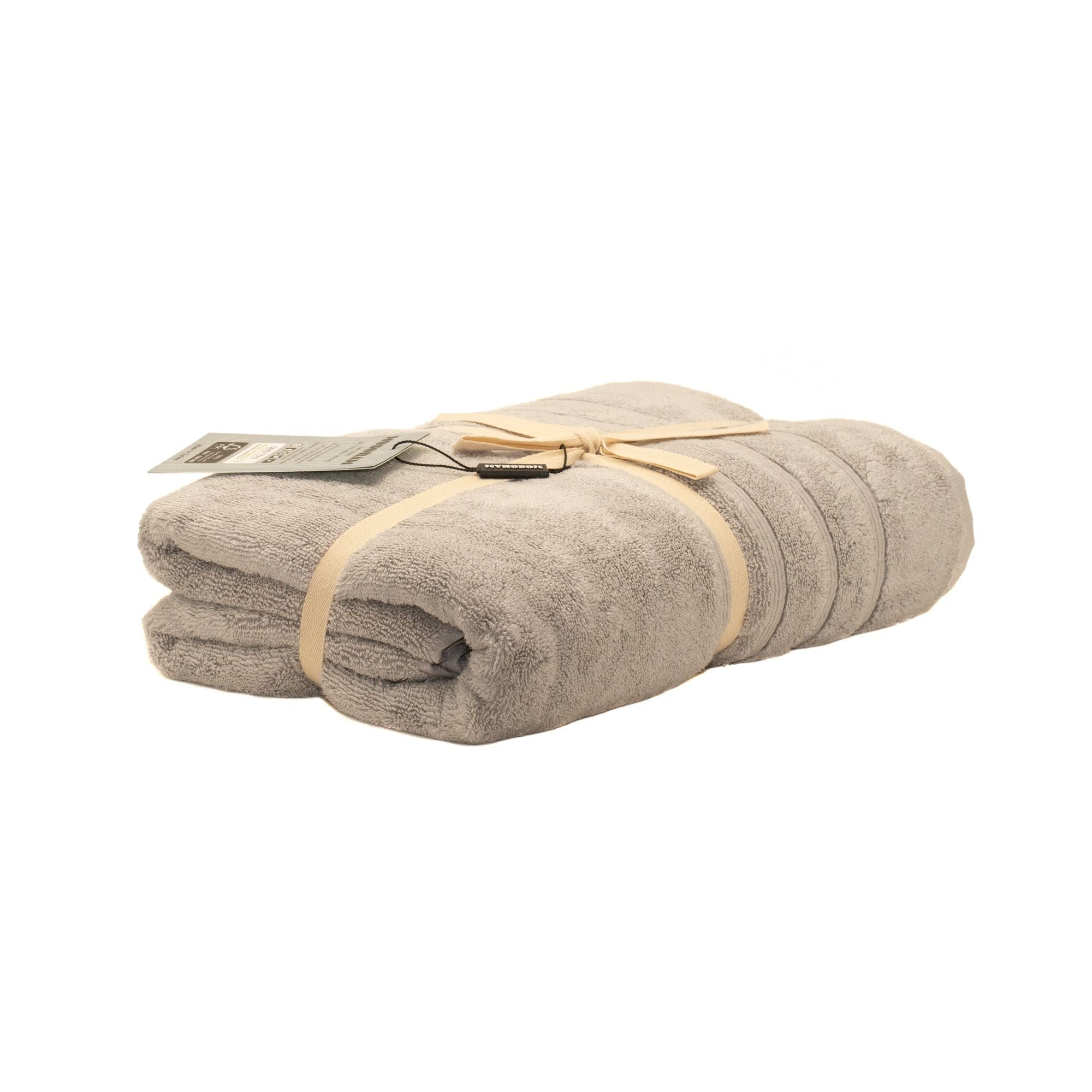 Mosobam Luxury Turkish Towels Bath Sheets 35X70 Light Grey (Gray) 700 Gsm Bamboo Viscose & Aegean Turkish Combed Cotton