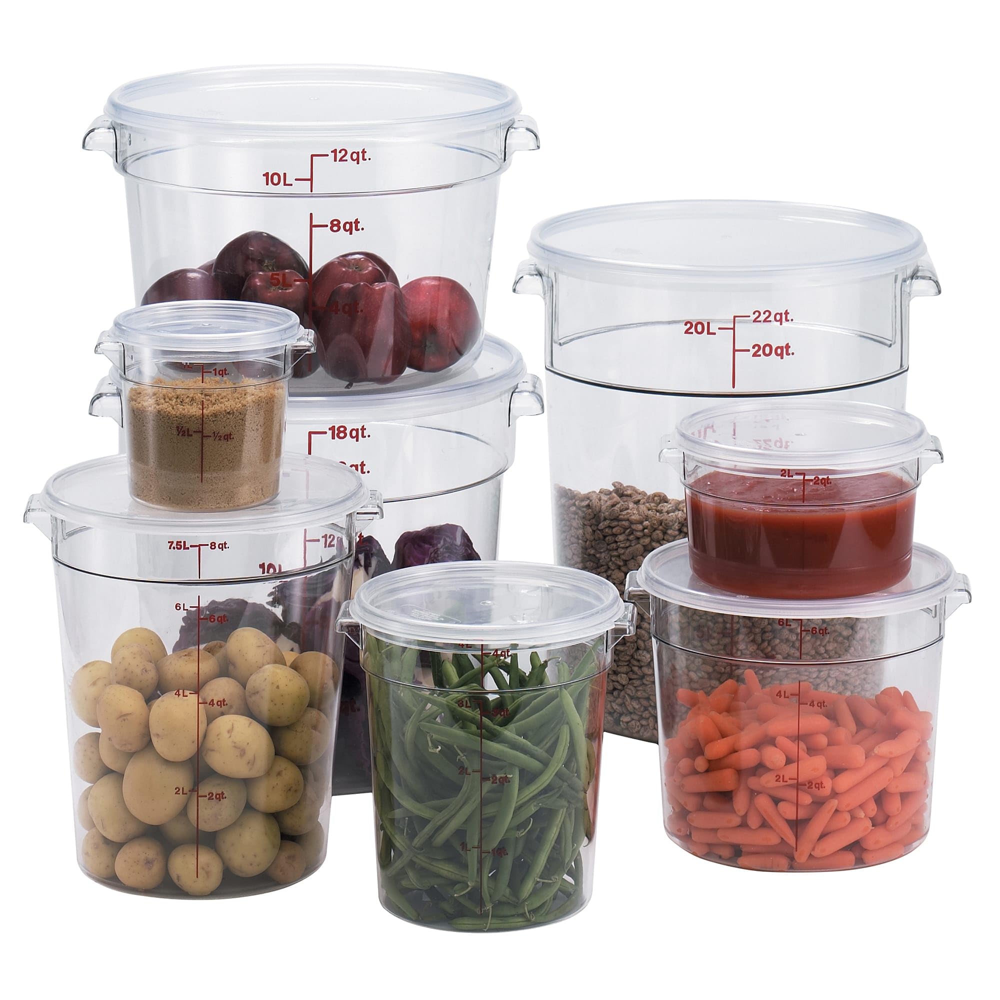 Cambro Rfscw8135 9-15/16'' Top Diameter X 10-7/8'' Height, Camwear Clear Polycarbonate Round Food Storage Container (Cover Sold
