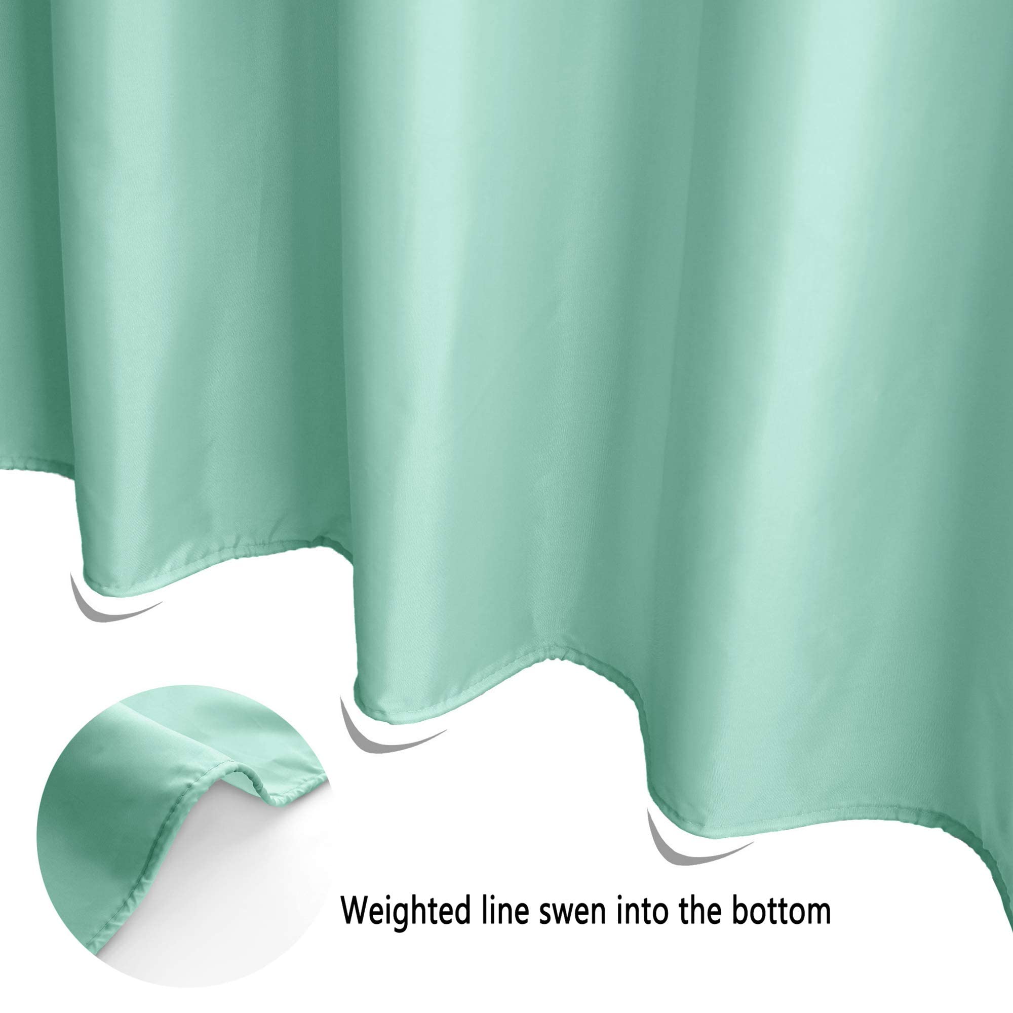 Eurcross Green Fabric Shower Curtain Liner Extra Long 72 X 84 Inches,Water-Repellent Medium Weight Cloth Shower Curtains For Bat