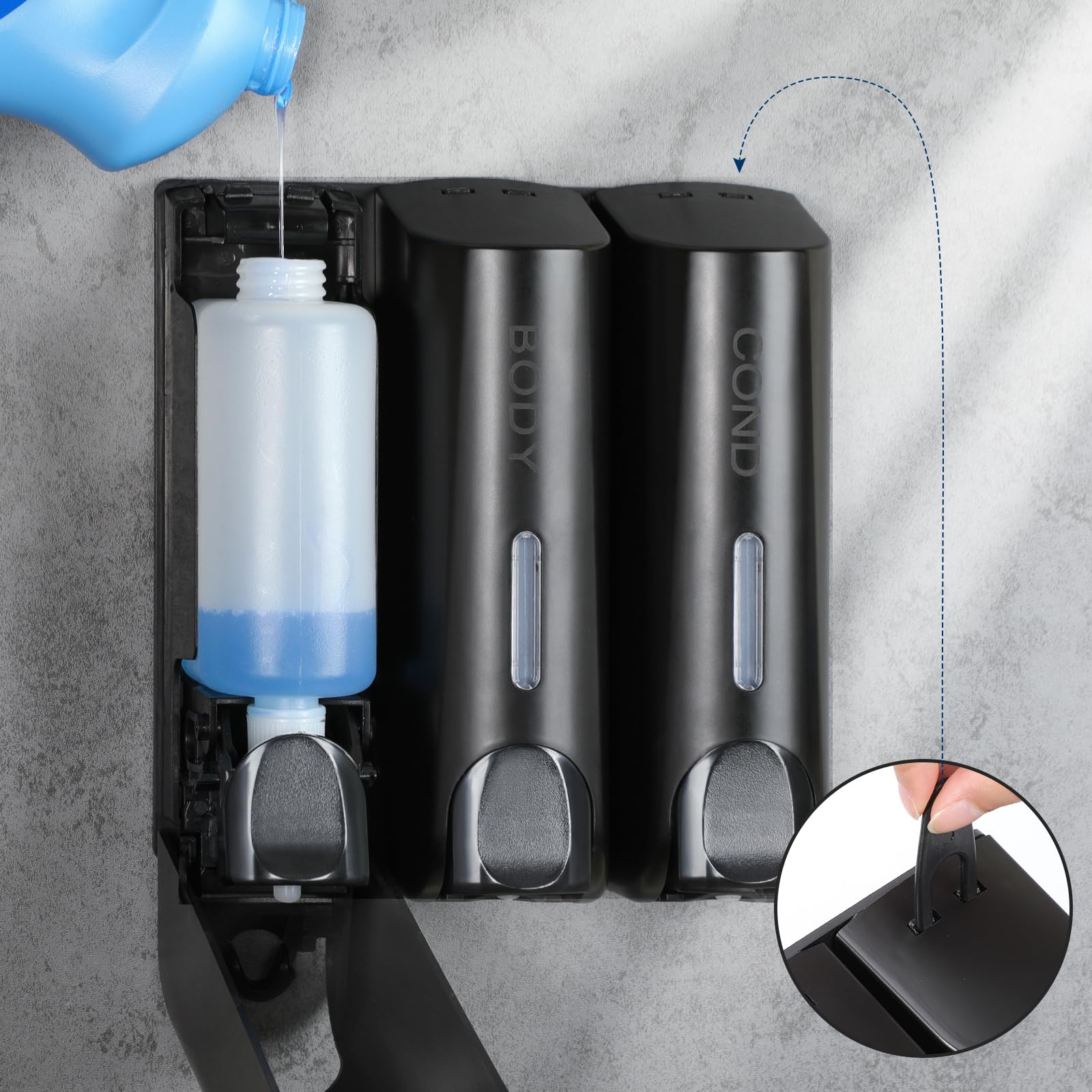 Yiaoz Shower Dispenser,Shower Soap Dispenser,Shampoo And Conditioner Dispenser,Wall Dispenser For Shampoo,Shampoo Dispenser Wall