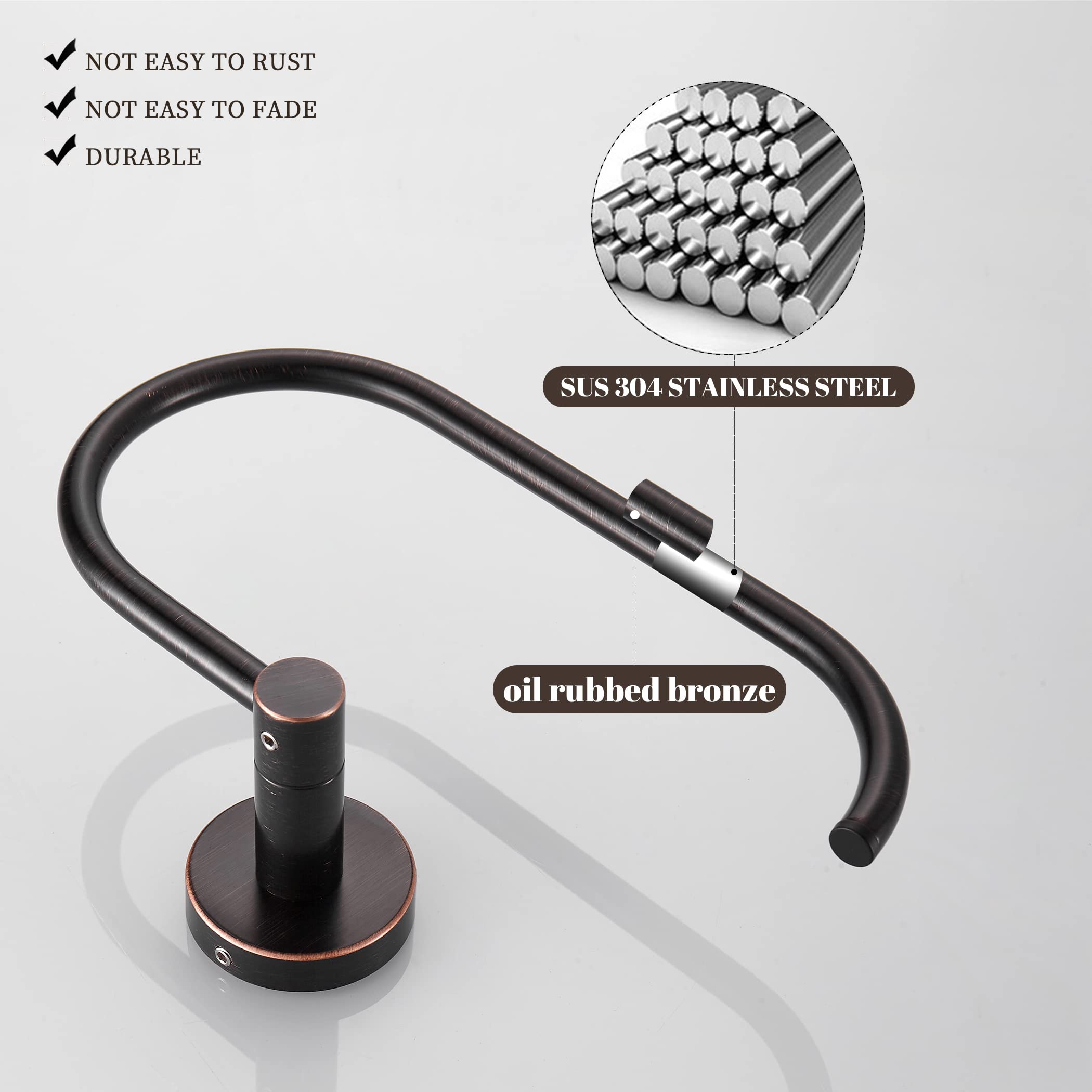 Bronze Toilet Paper Holder Towel Ring,Oil Rubbed Bronze Toilet Roll Holder Hand Towel Holder Bathroom Accessories,Wall Mount Rus