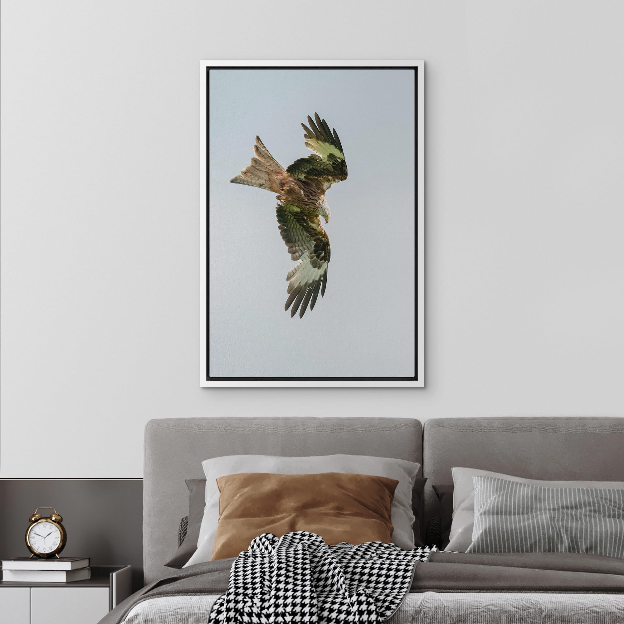 Wall26 Framed Canvas Print Wall Art Majestic Eagle Mid-Flight Animals Photography Realism Rustic Scenic Landscape Wilderness Zen