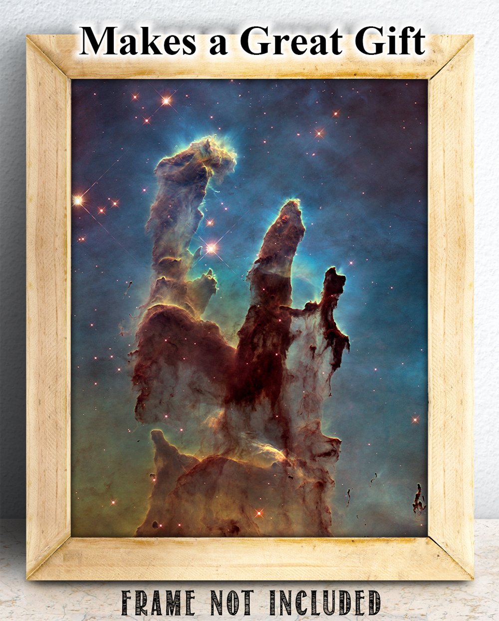 Astronomy Poster - Pillars Of Creation - Photo from Hubble Space Telescope - 11x14 Unframed Art Print - Vintage Posters Dark Academia  Space Poster for Astronomers Space Exploration Enthusiasts