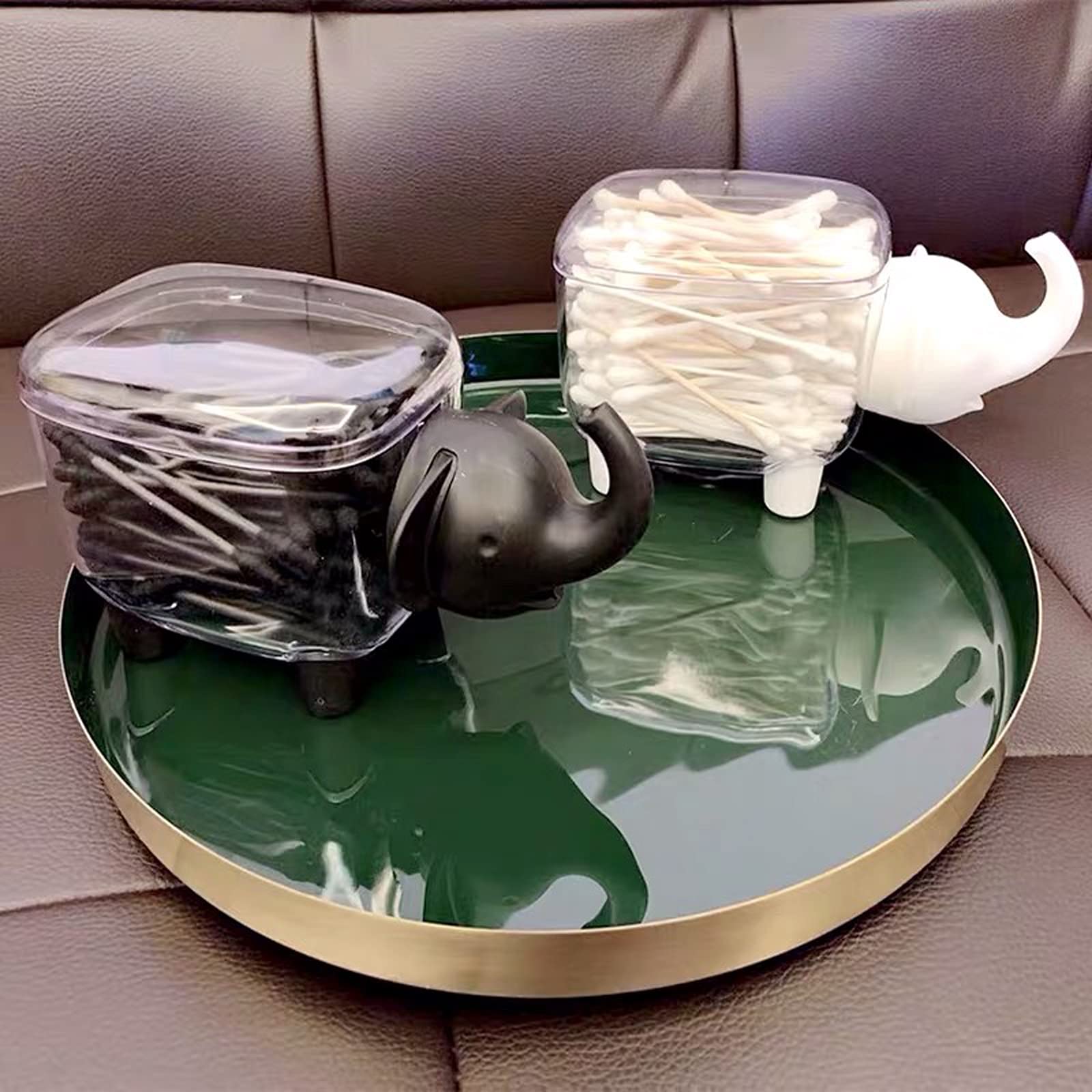 Agirlvct 2 Pack Cotton Ball Holder, Acrylic Qtip Dispenser, Bathroom Containers Vanity Storage Organizer, Canister For Q-Tip Swa