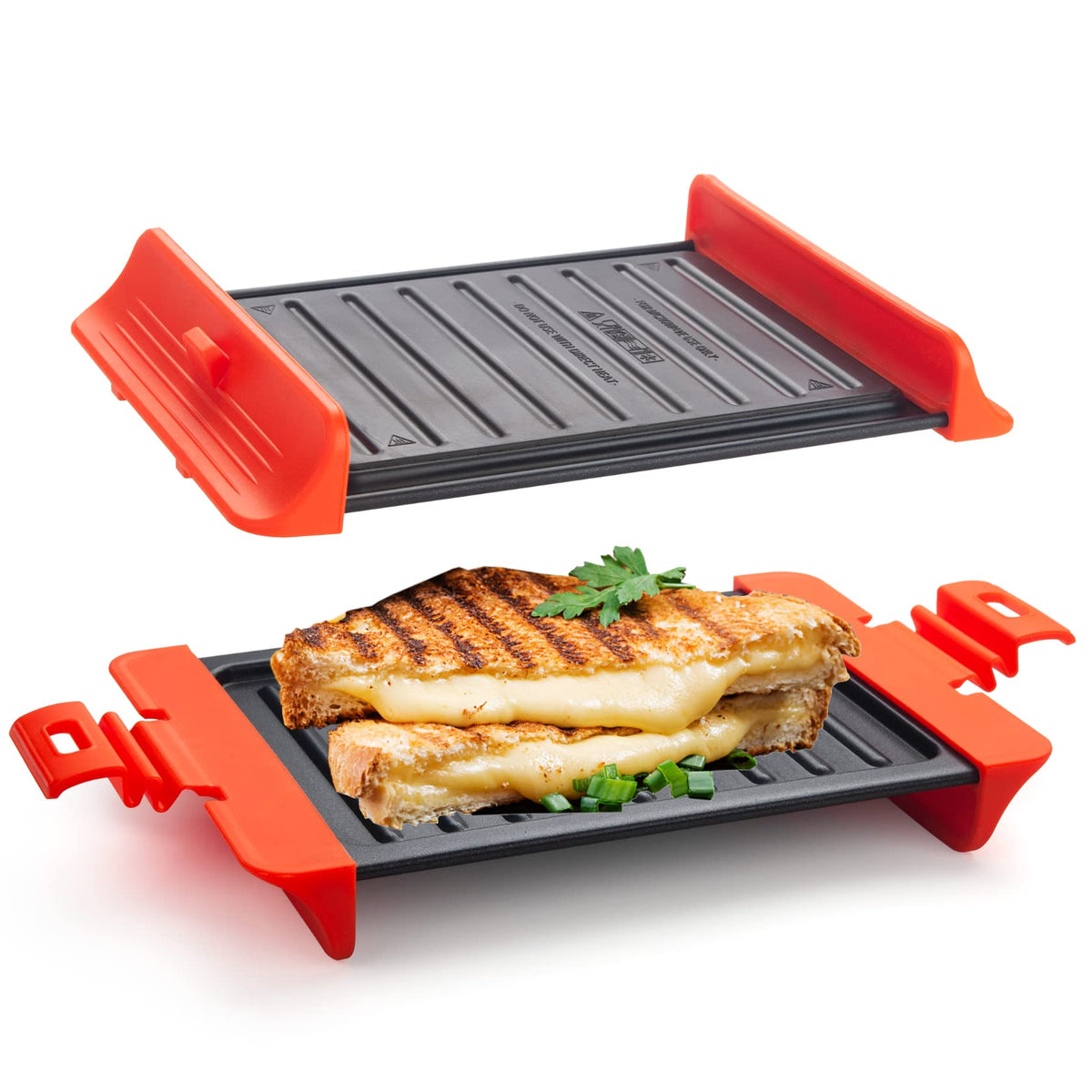 Maconee Microwave Sandwich Maker | Microwave Grill Cheese Maker | Microwave Crisper Toaster Cookware | Panini Press | Cooking Fa