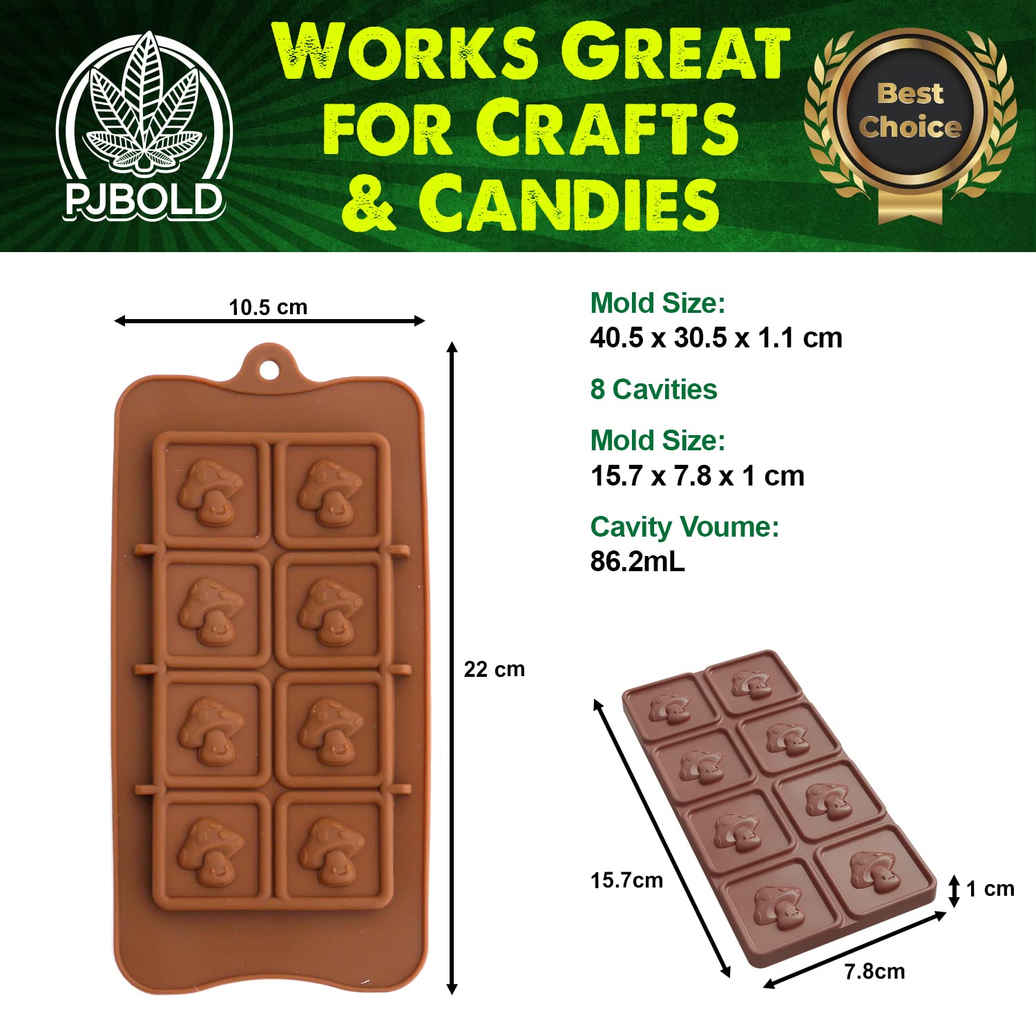 Mushroom Candy Bar Silicone Mold