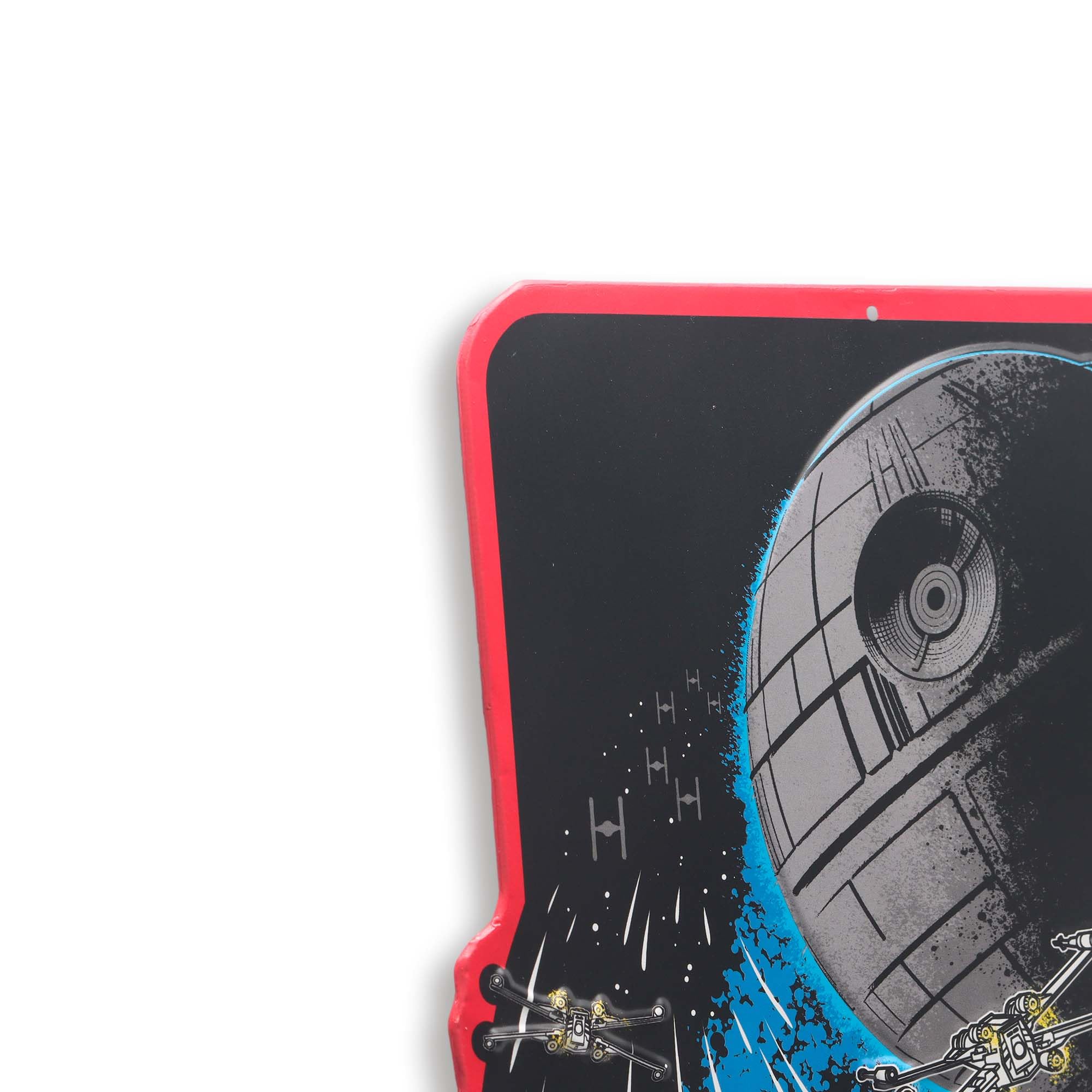 Open Road Brands Disney Star Wars Red Squadron Death Star and X-Wing Embossed Metal Sign - Large Retro Star Wars Sign for Home,