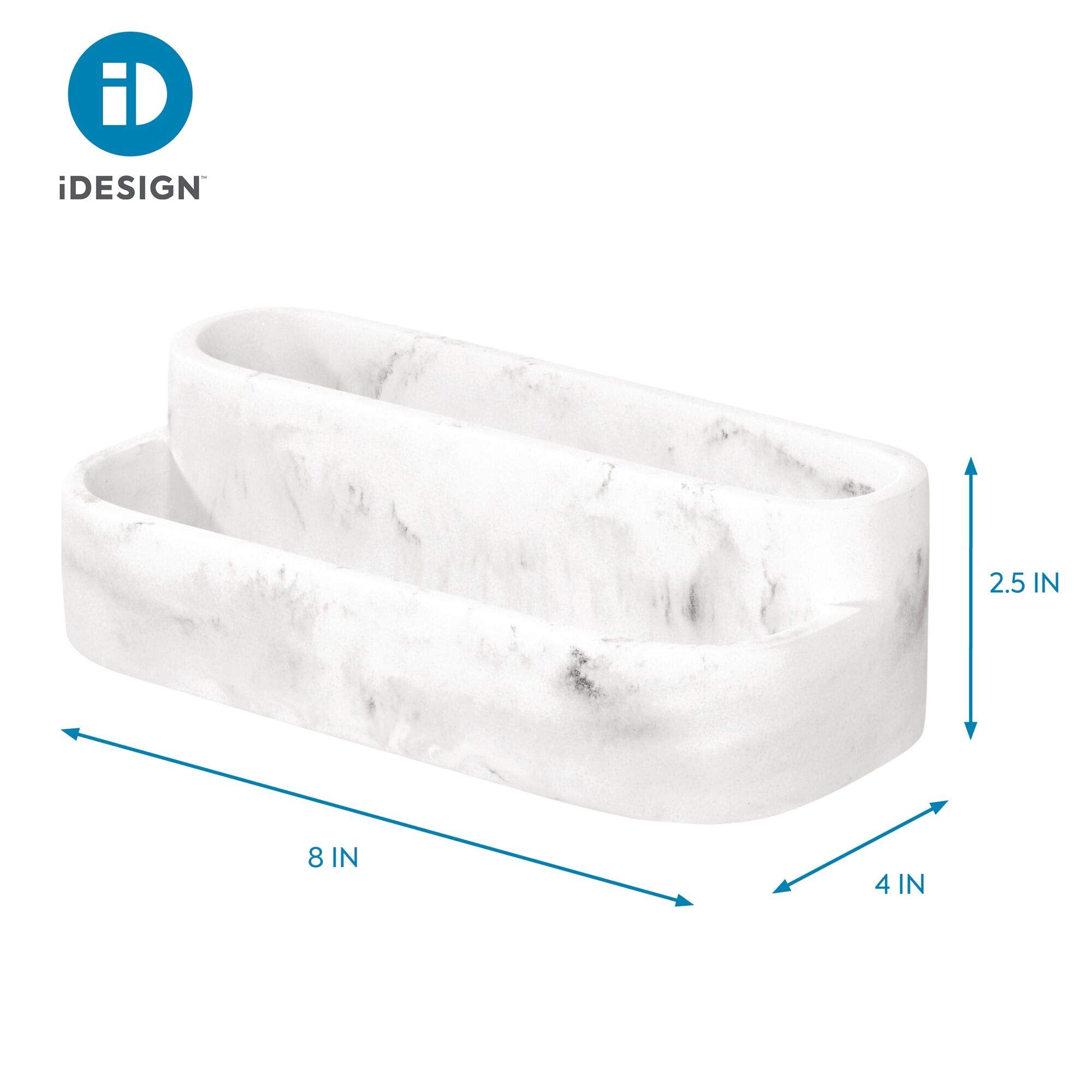 Idesign Dakota 2-Tier Makeup And Cosmetic Storage Bathroom, Countertop, Vanity, 8'' X 3.9'' X 2.54'', Palette Organizer