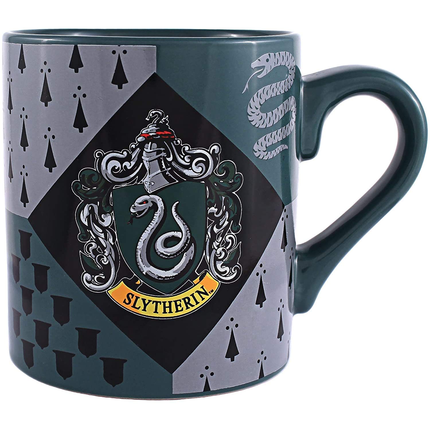 Silver Buffalo Harry Potter Slytherin House Crest Ceramic Mug, 14 Ounces