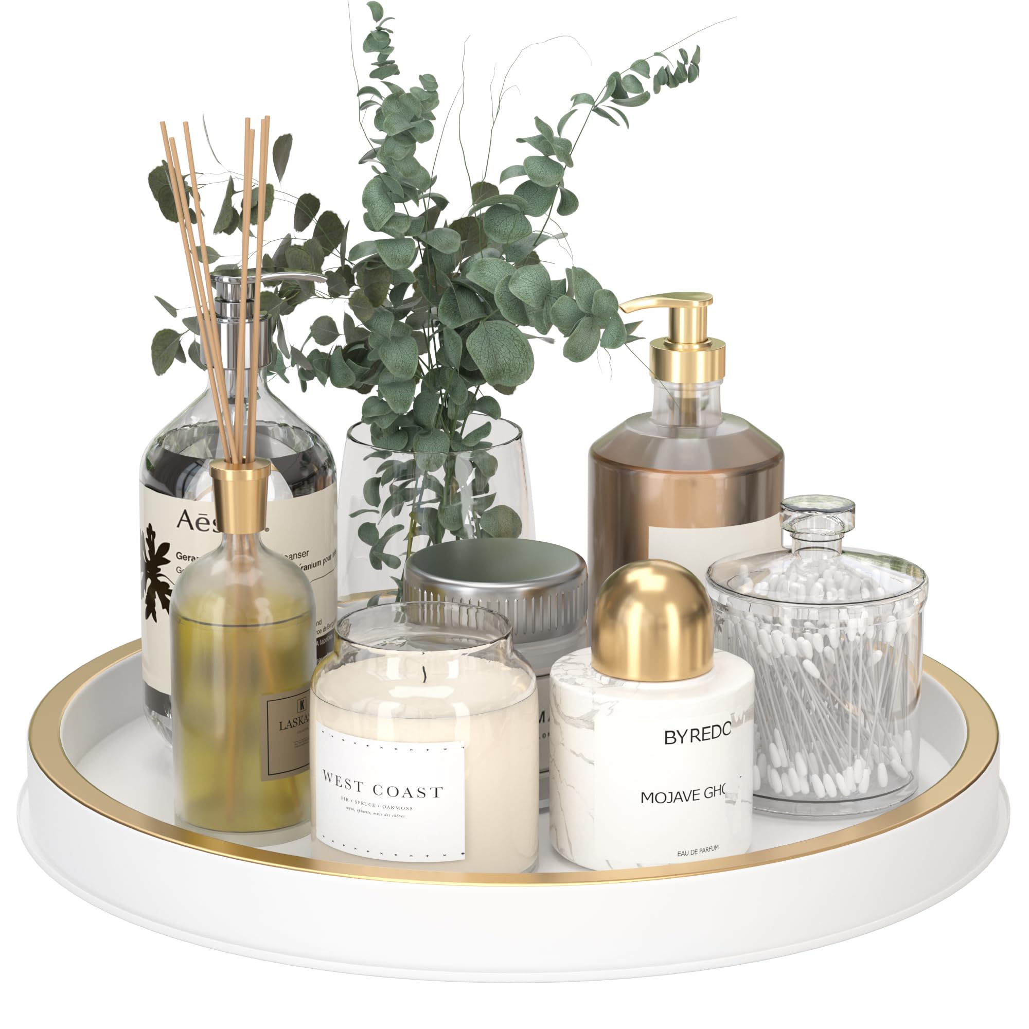 Hgf Bathroom Tray For Sponge Soap, 12 Inch Metal Iron Round Decorative Tray For Kitchen Sink Centerpiece Countertop Organizer, P