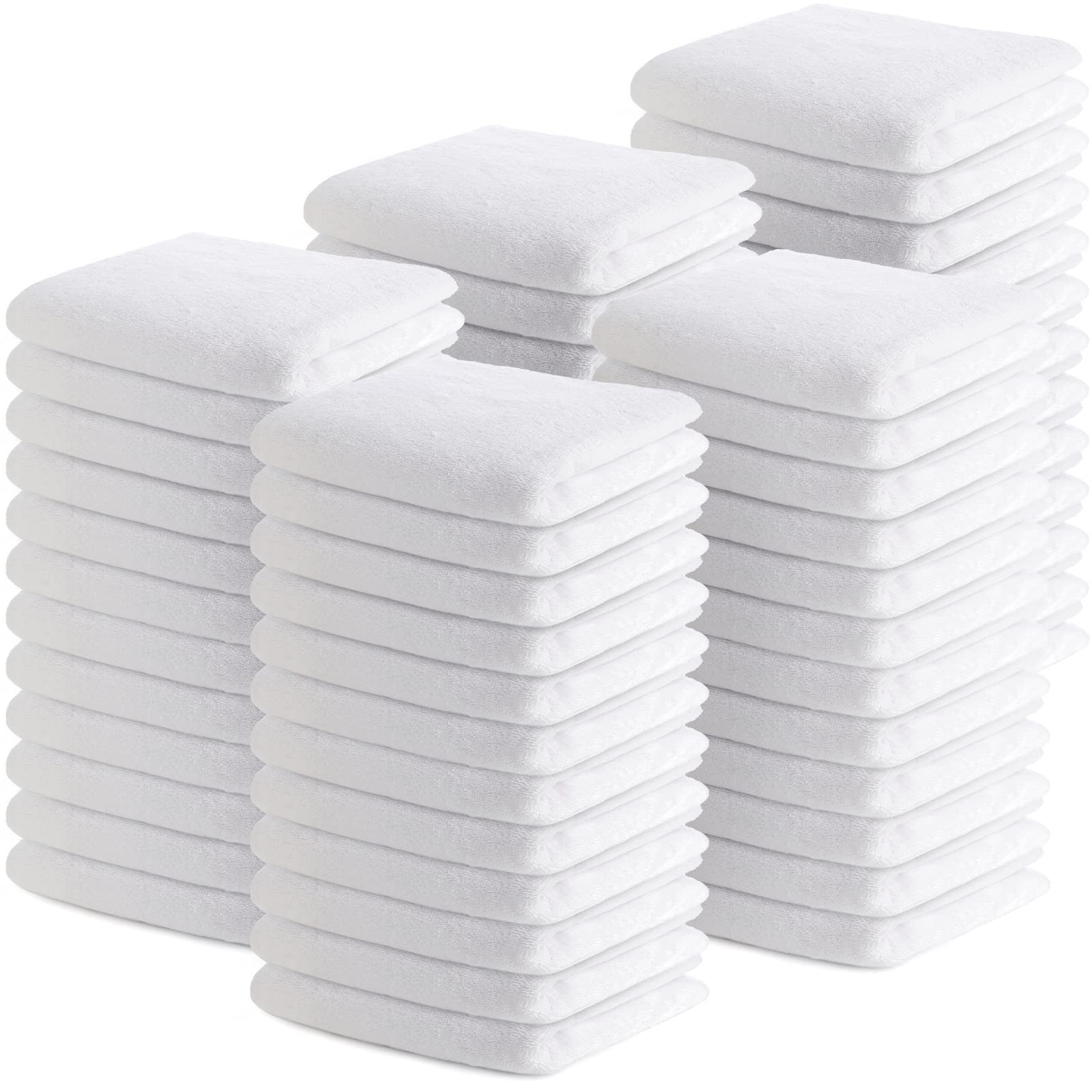 Buryeah 50 Pieces Wash Cloths Bulk Face Cloths Cotton Washcloths Set Hand Towels Absorbent For Bathroom Soft Cleaning Rags For B
