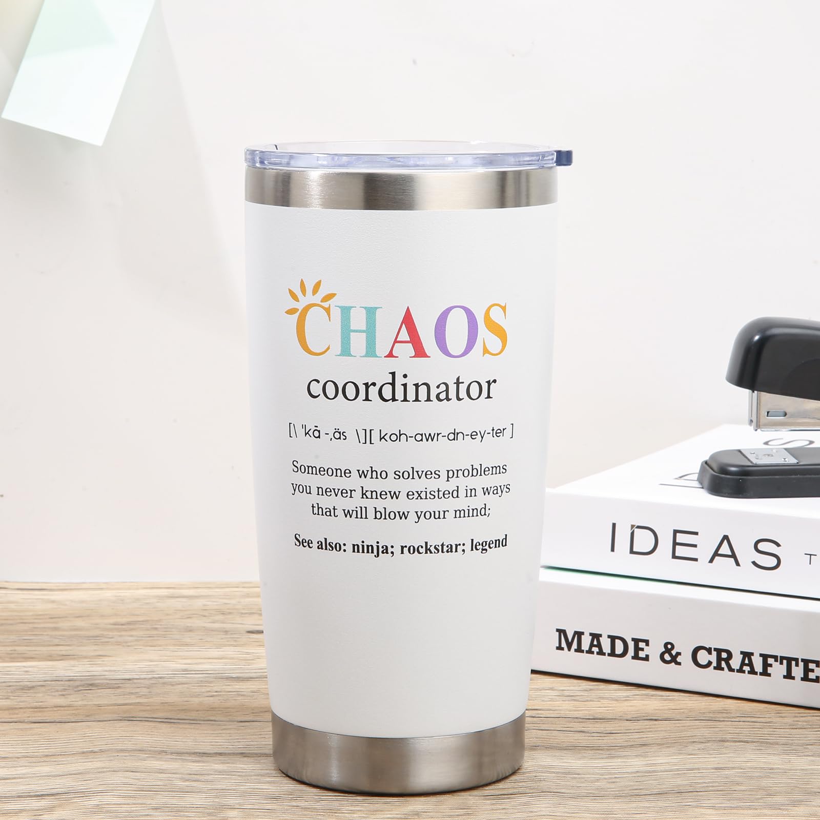 NOWWISH Chaos Coordinator Tumbler 20oz, Christmas Thank You Gifts for Women, Boss, Coworker, Teacher, Nurse, Insulated Stainless