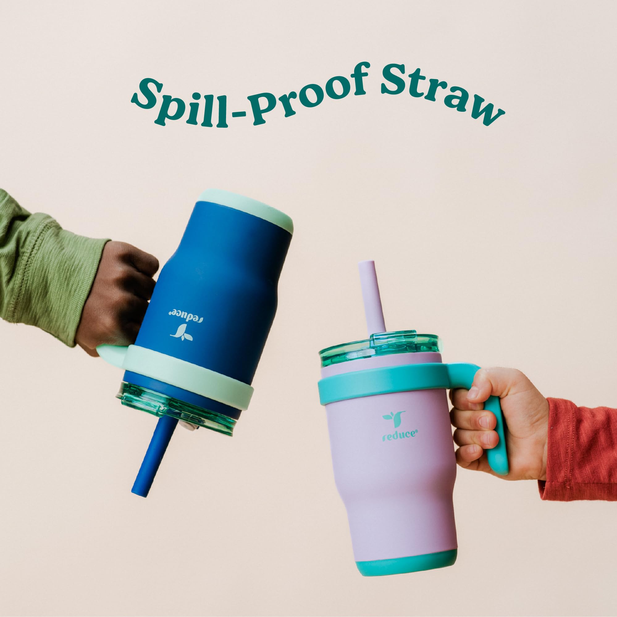 Reduce 14 Oz Coldee Kids Tumbler With Lid And Straw - Coldee Insulated Travel Mug - Spill-Proof, Sweatproof Stainless Steel, Bpa