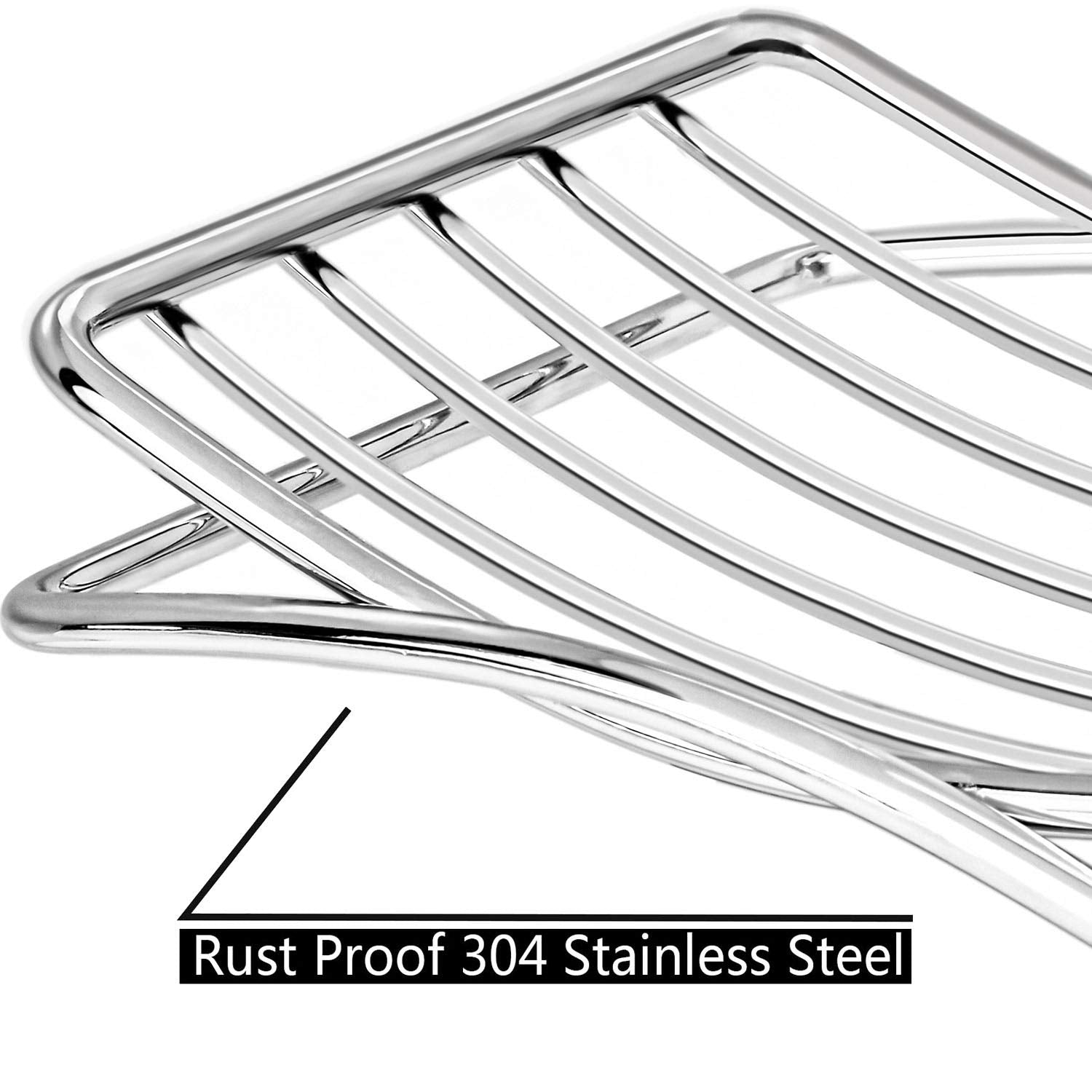 GUUKAR Soap Dish Stainless Steel Bar Soap Holder for Shower Bathroom  Self-draining Soap Dishes Sponge Holder for Kitchen Sink Easy Cleaning Quick Dry(with Beige Soap Saver)