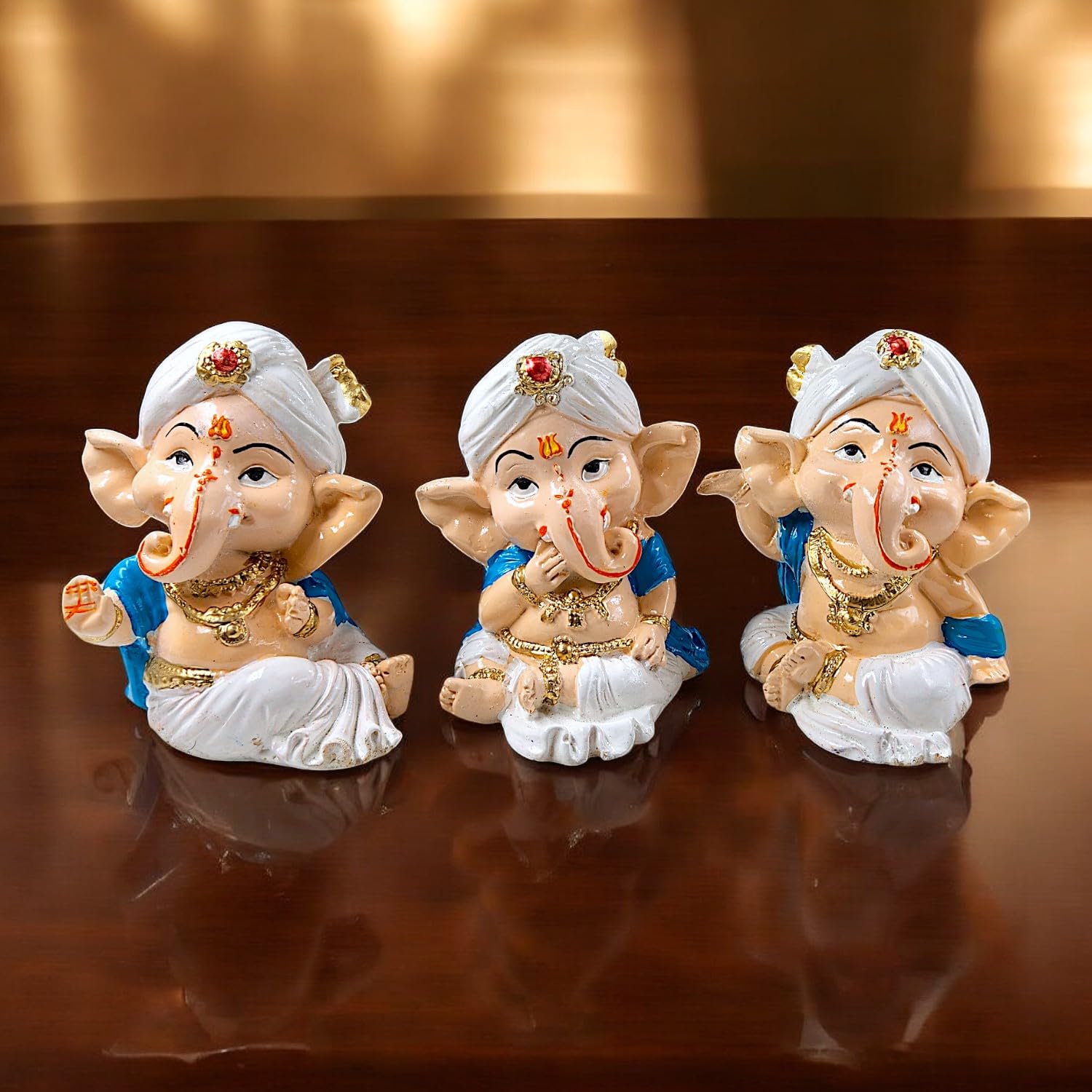 Karigaari India Set Of 3 Dancing Bal Ganesha For Home Decor | Ganesh Murti For Home Decor, Gifting & Pooja Room