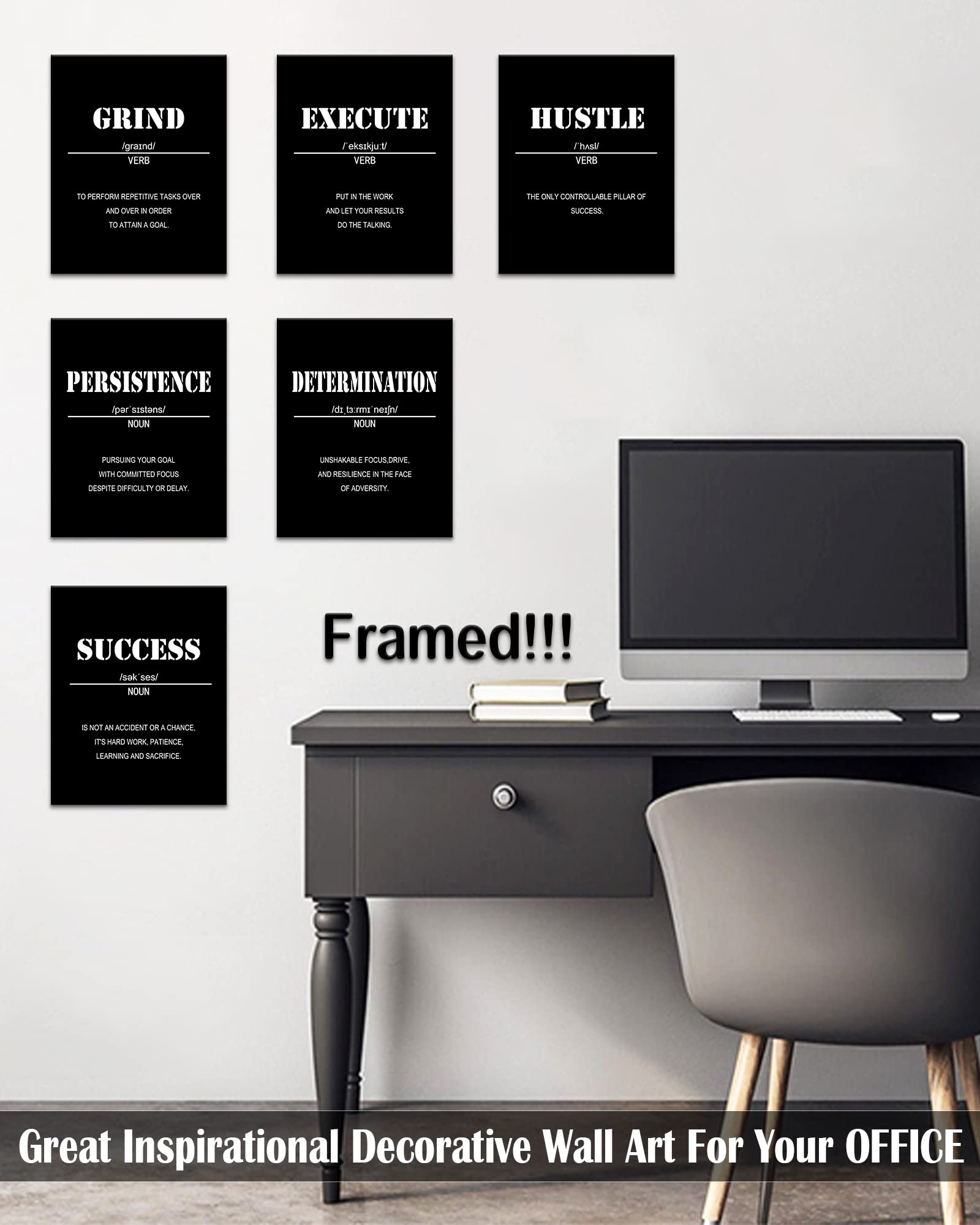 Drsoum Inspirational Office Wall Art - Motivational Quotes For Living Room - Encouraging Canvas Posters For Bedroom - Sayings Fo