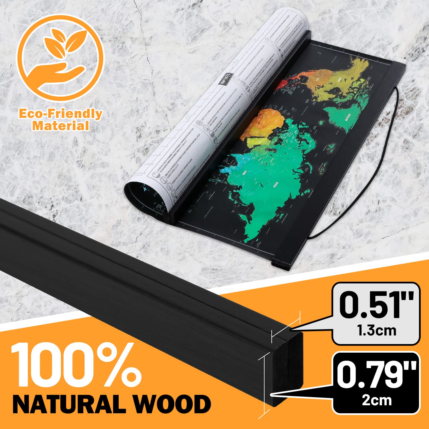 27X40 Poster Frame, Magnetic Wood Wooden Poster Hanger Frame Frames For Photo Picture Canvas Artwork Wall Hanging (1 Pack, 27'',