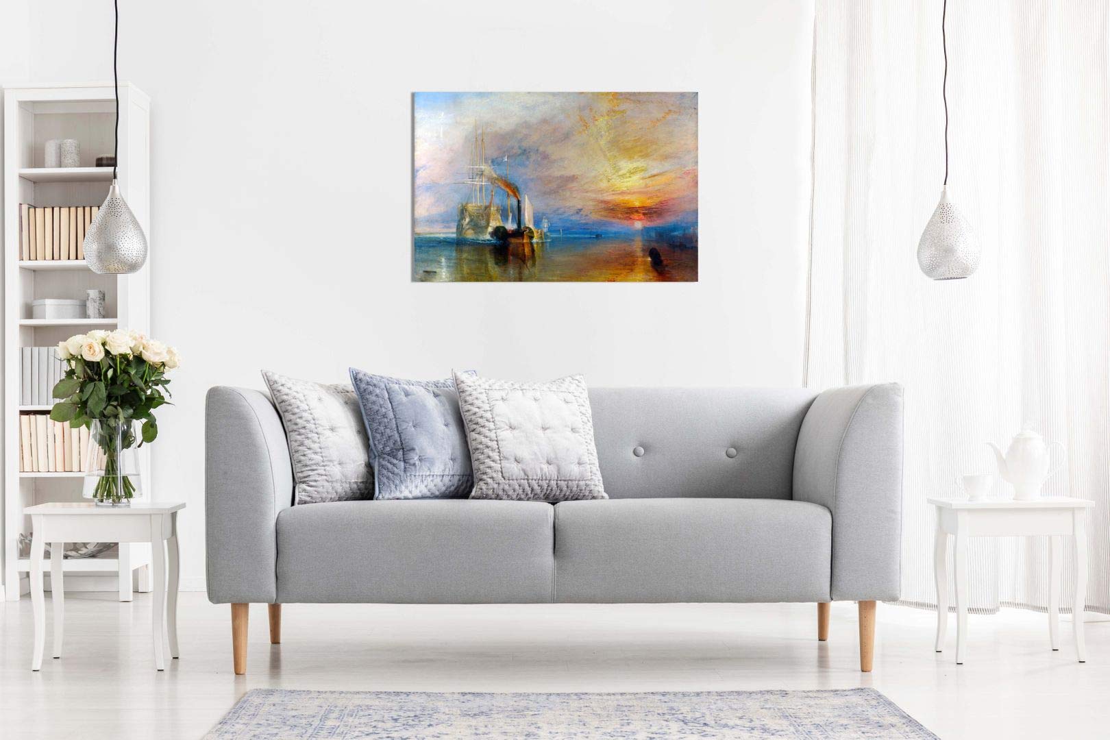 J.M.W. Turner Fighting Temeraire Deception Canvas Wall Art Picture Print (36X24In)