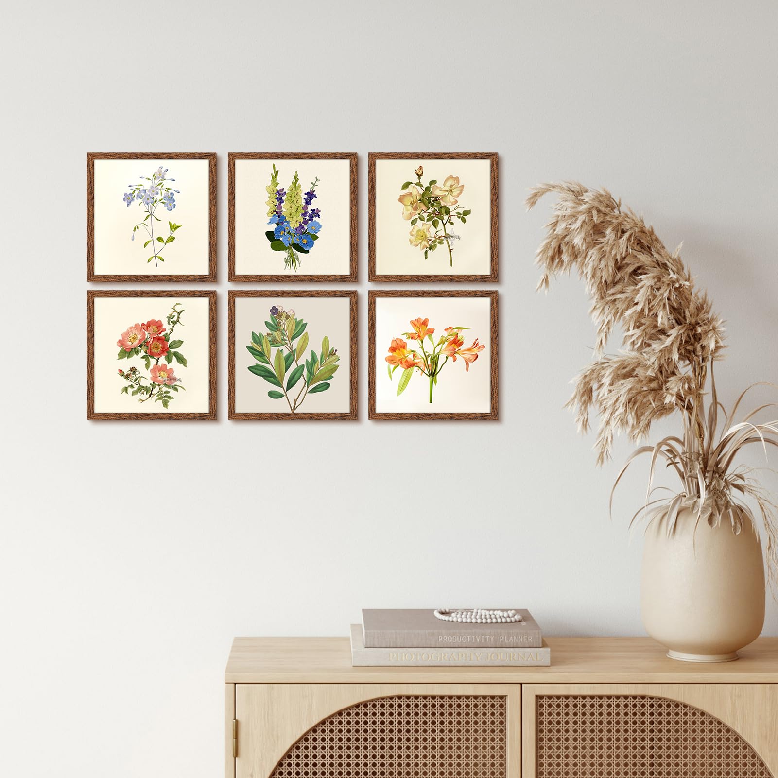 Giftgarden 8x8 Picture Frame Walnut Brown, 8 by 8 Thin Square Photo Frame for Gallery Wall Tabletop Display, Single