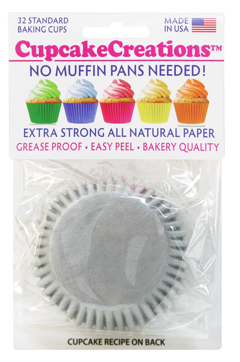 Cupcake Creations, Silver Cupcake Cases, 32