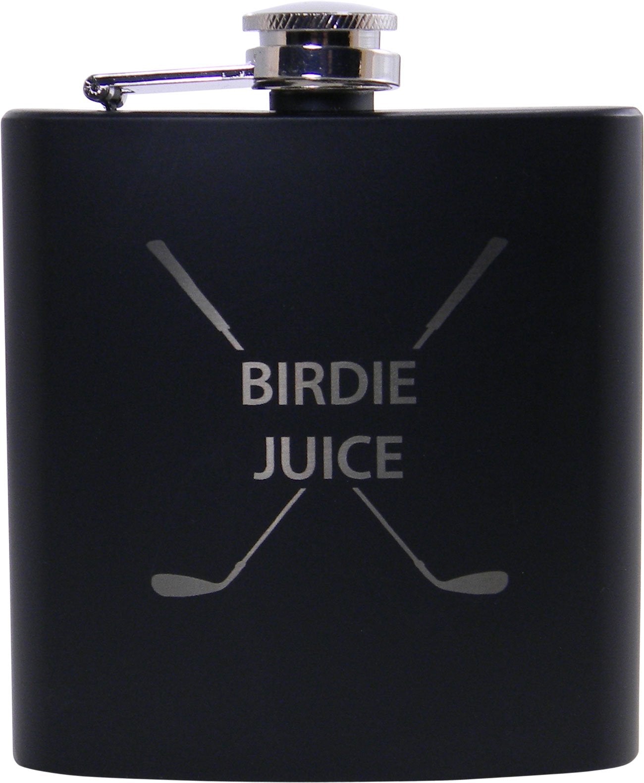 Birdie Juice 6oz Flask  Great Gift for A Golfer, Fathers Day, Birthday, or Christmas Gift (Black)