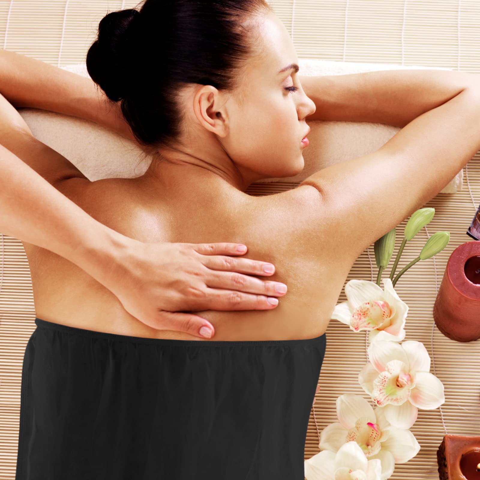 Yoiemivy 15 Pieces Disposable Spa Wrap, Adjustable Non-Woven Spa Towels Closure Bath Wrap for Women Salon Massage Sauna Sweat St
