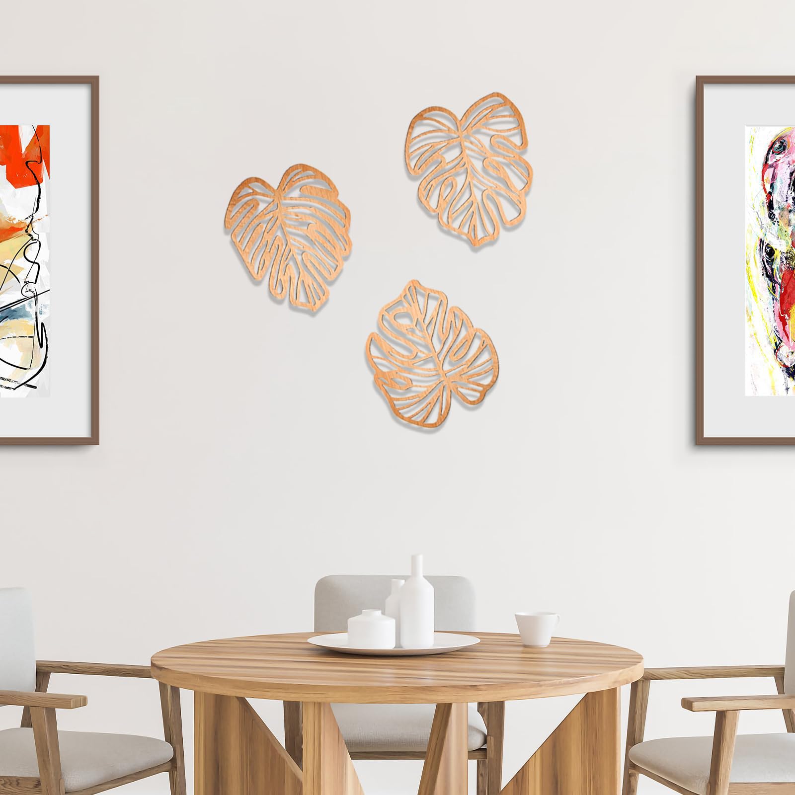 Palm Leaves Wood Wall Decor , 3Pcs Tropical Wall Art Jungle Decor, Woo ...