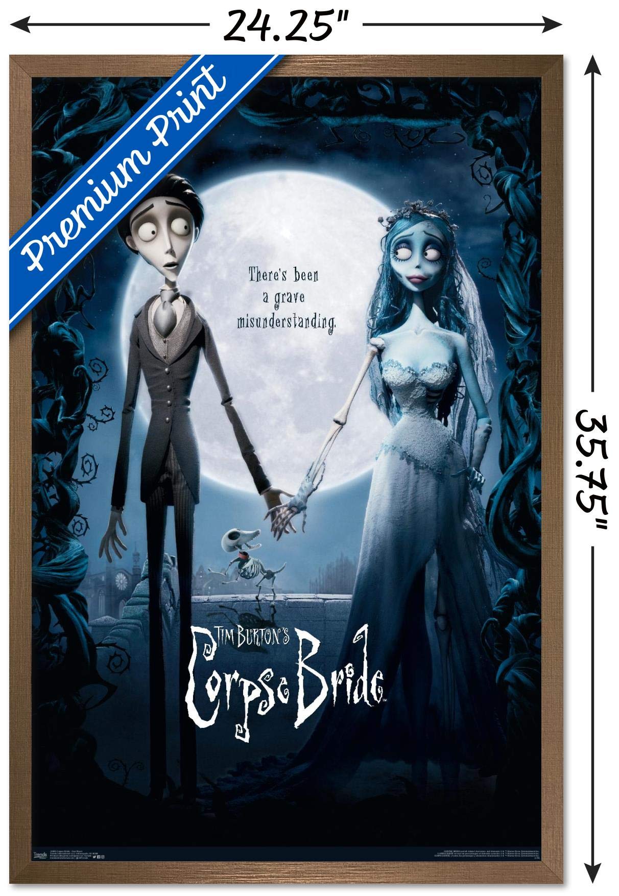Trends International Tim Burton'S The Corpse Bride - One Sheet Wall Poster, 22.375'' X 34'', Bronze Framed Version