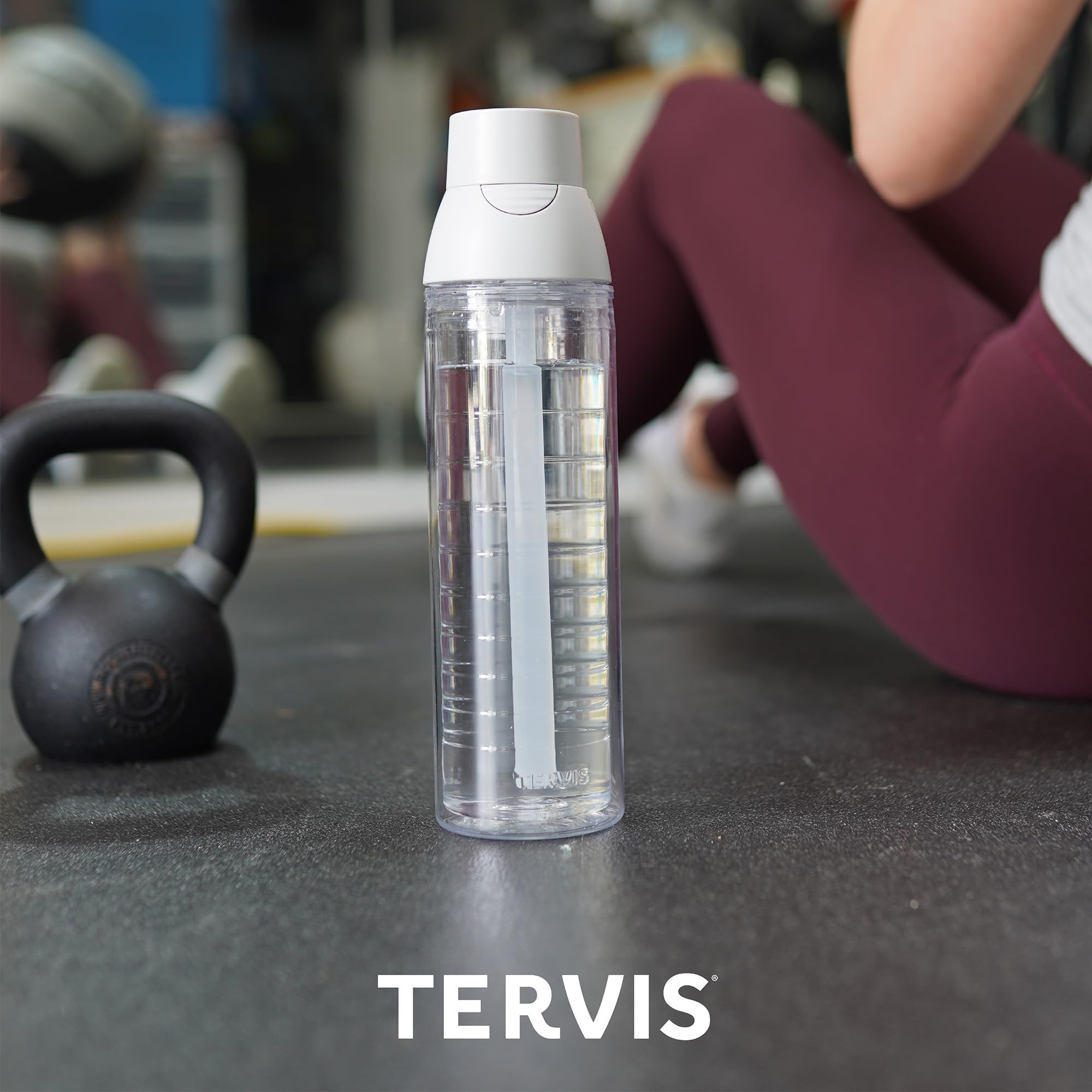 Tervis 24oz Clear & Colorful Insulated Tumbler Water Bottle - Plastic, White Lid