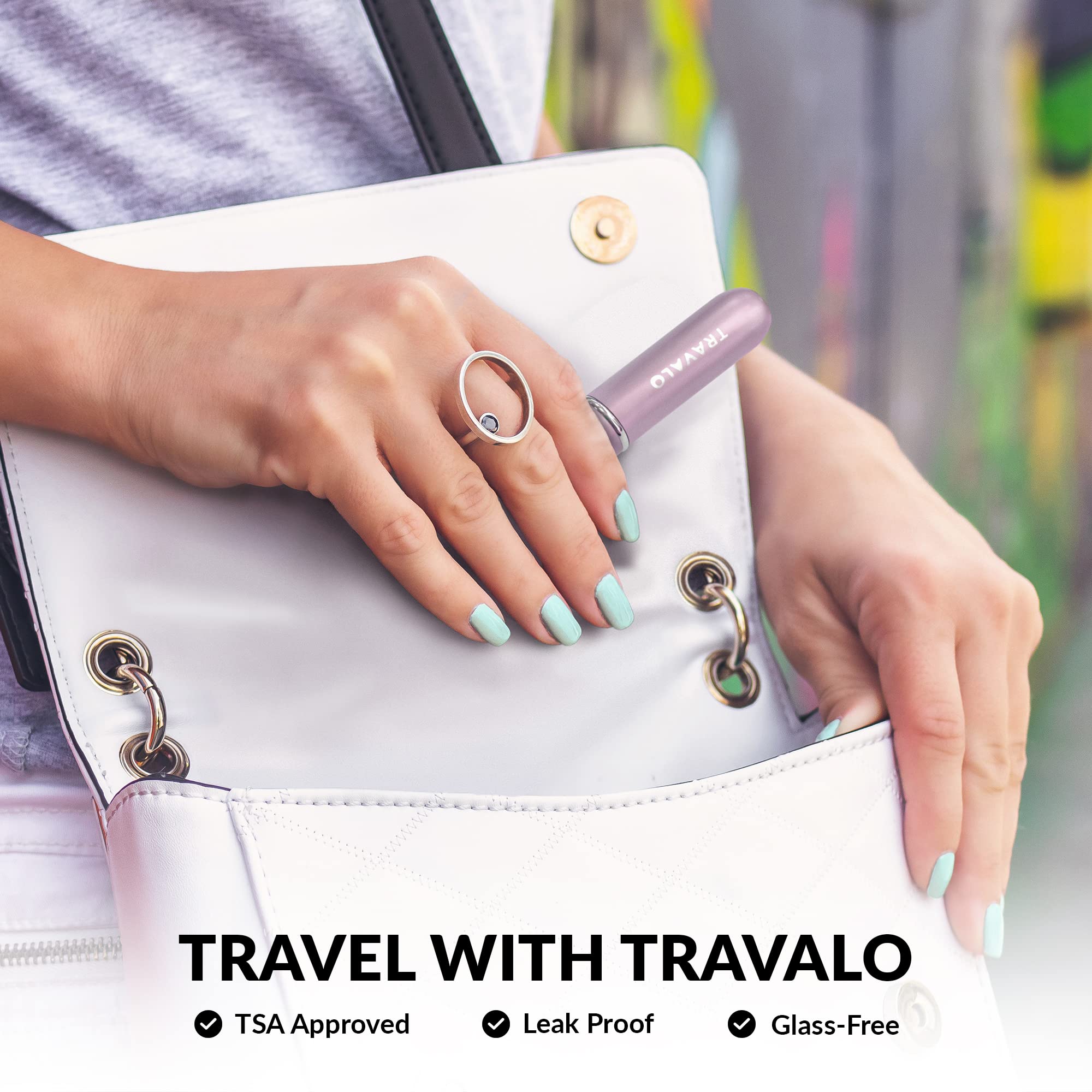 Travalo LUX Perfume Atomizer - TSA Approved, Leak-Proof, 0.2 oz, Black Metal Alloy, Model pAV066, Portable Mini Pump Sprayer