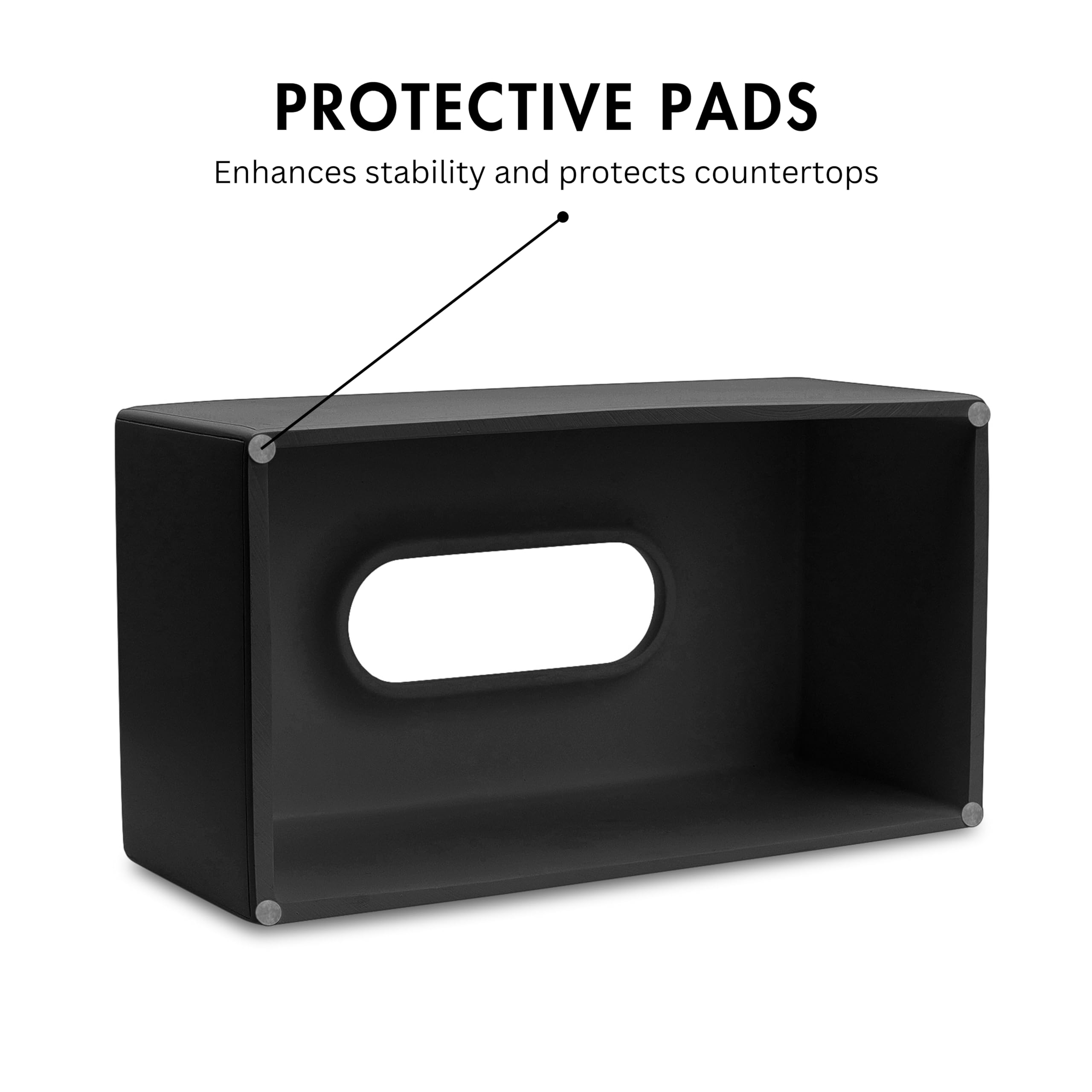 Yew Design Matte Black Tissue Box Cover Rectangular, Facial Tissue Dispenser For Bathroom, Kitchen, Bedroom, Office, Hotel, Rest