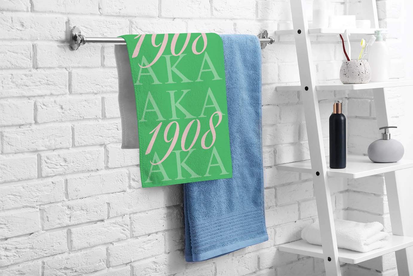 Ofloral Aka 1908 Hand Towels Cotton Washcloths,Also Known As Abbreviation Hip Hop Style Pink Green White Comfortable Soft Towels