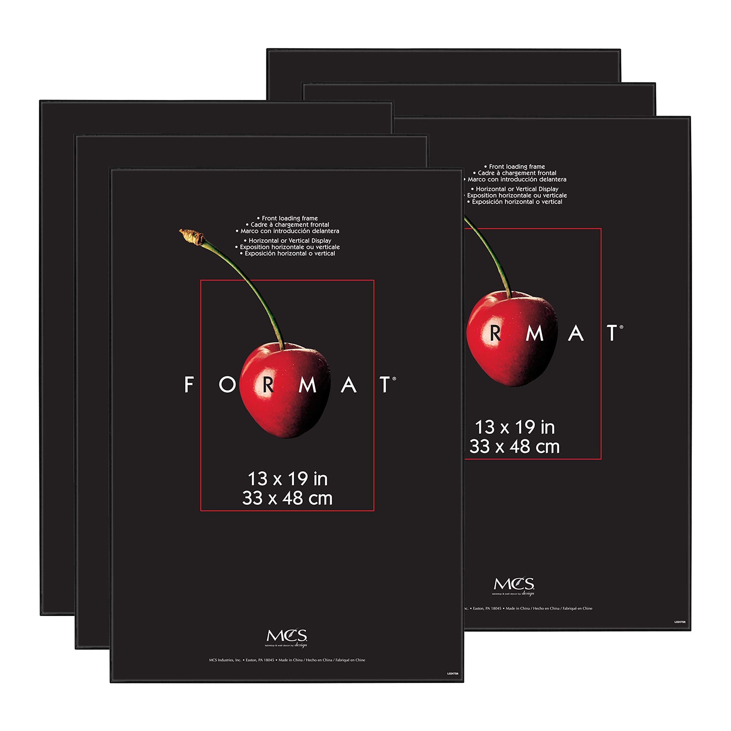 MCS Format Picture Frames, Gallery Wall Frames, Black, 13 x 19, 6-Pack