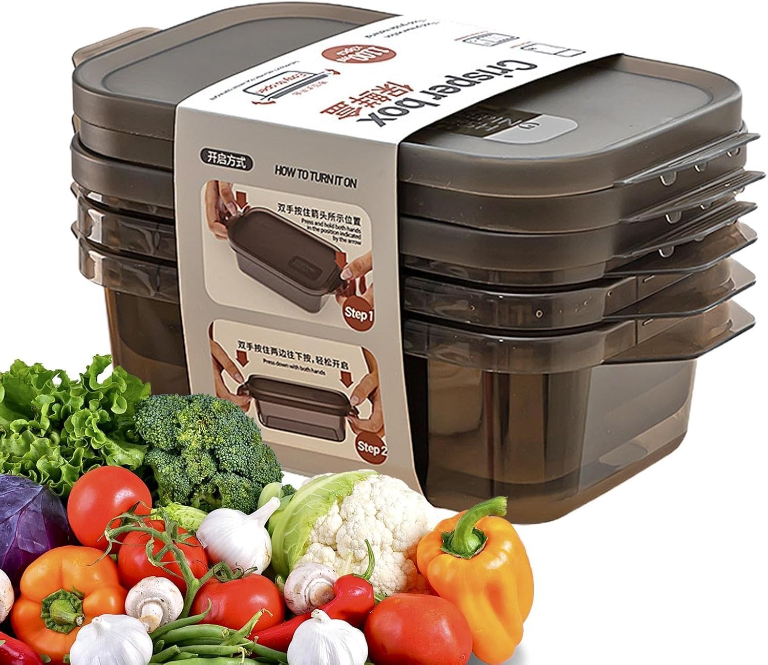 Stylex Store Food Storage Containers | Multipurpose Stackable Kitchen Storage Boxes | Airtight Refrigerator Organizer For Fruit,