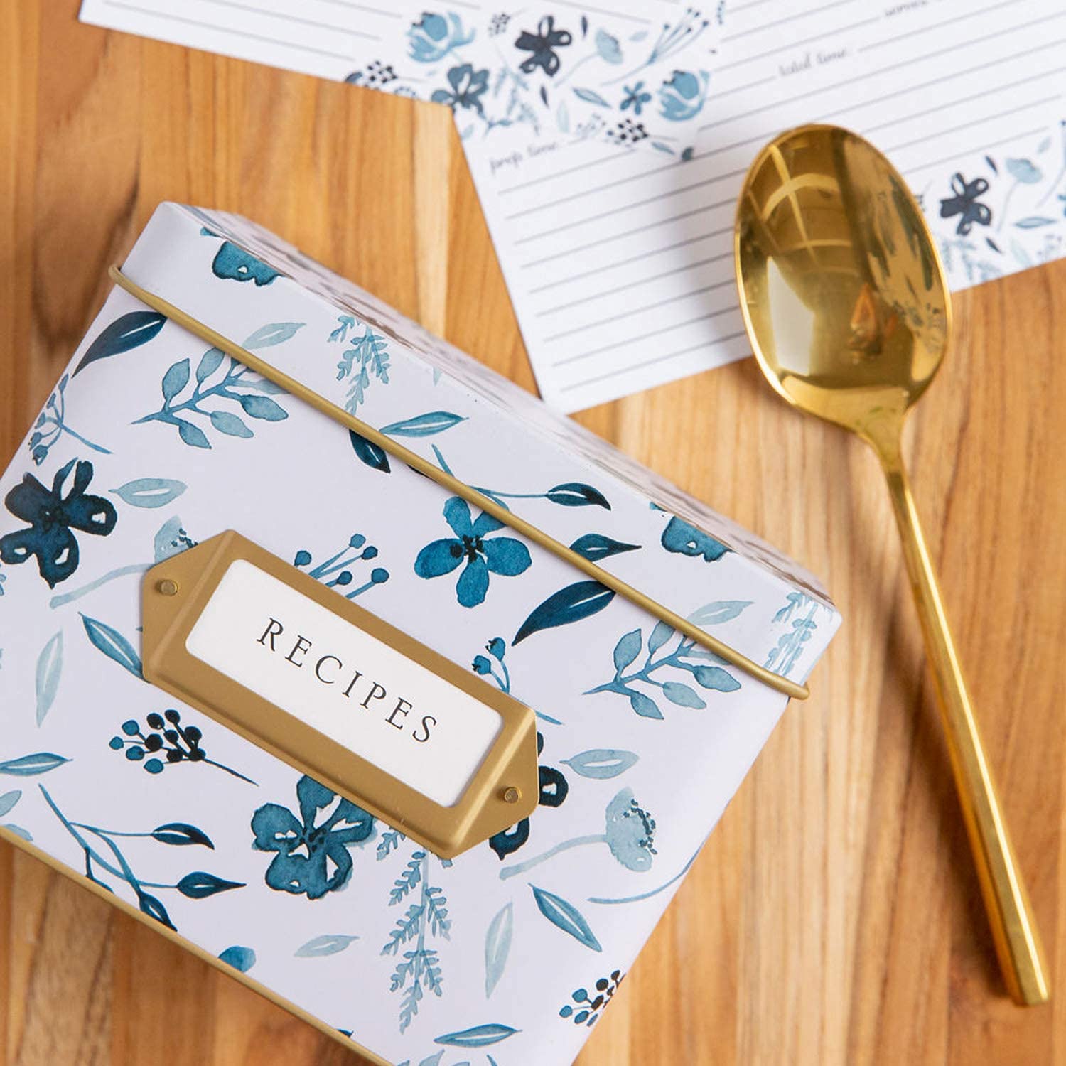 Jot & Mark Recipe Card Complete Gift Box | Decorative Recipe Tin Box, Recipe Cards, Index Dividers (14 Dividers, 50 4X6 Inch Car