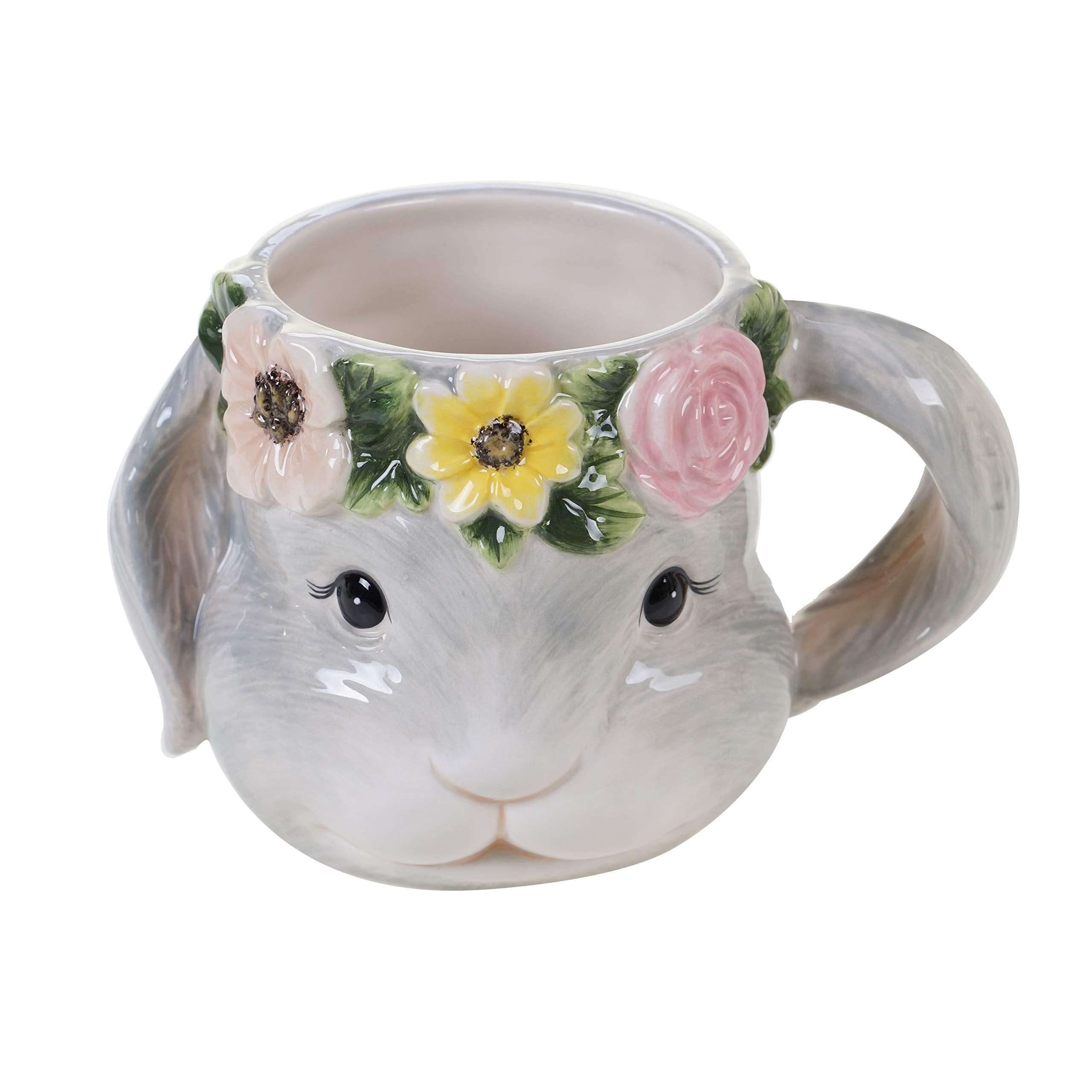 Sweet Bunny Set of 4 3D BUNNY MUGS, Hand-Sculpted Ceramic Coffee Cups, Easter Bunny Drinkware, Spring Drinkware for Tea, Coffee,