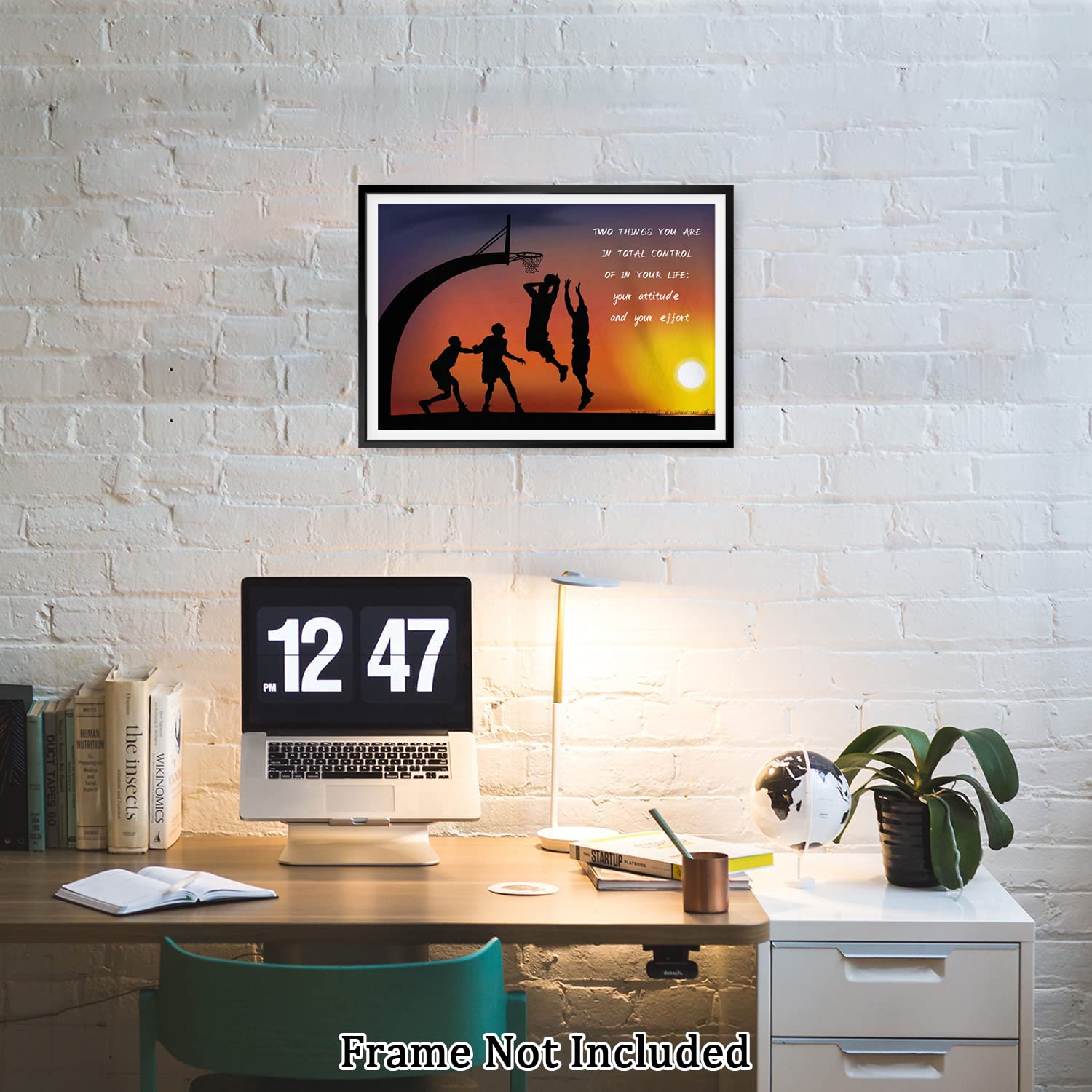 Two Things You Are In Total Control Canvas Painting Modern Abstract Wall Art Boys Play Basketball Inspirational Quote Posters An